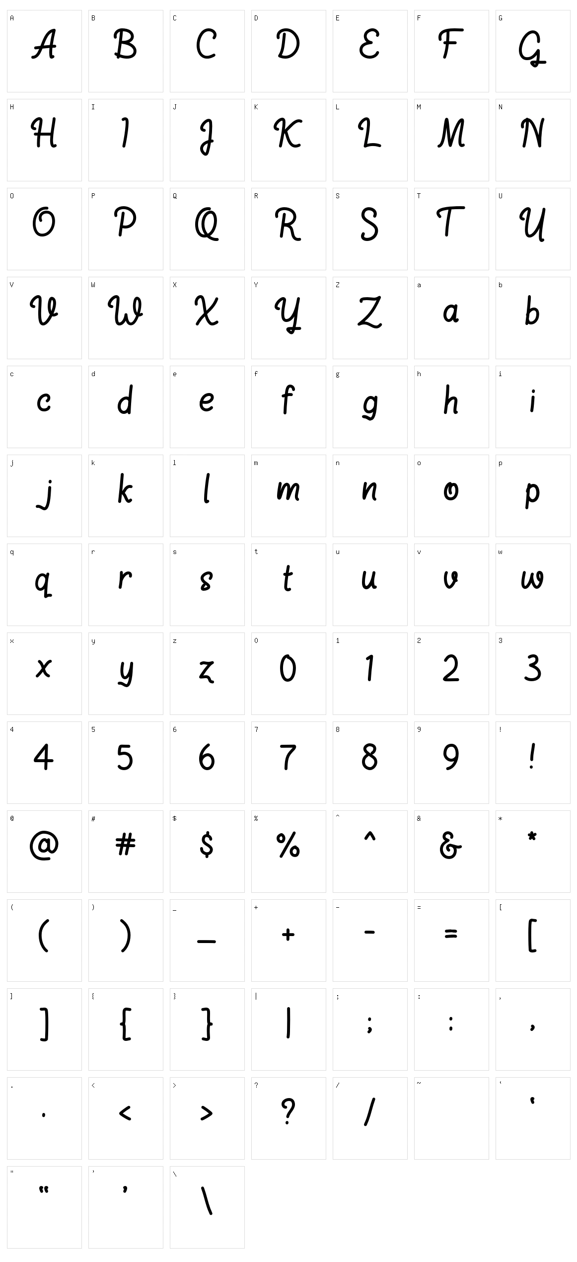 Rigenno Character Set