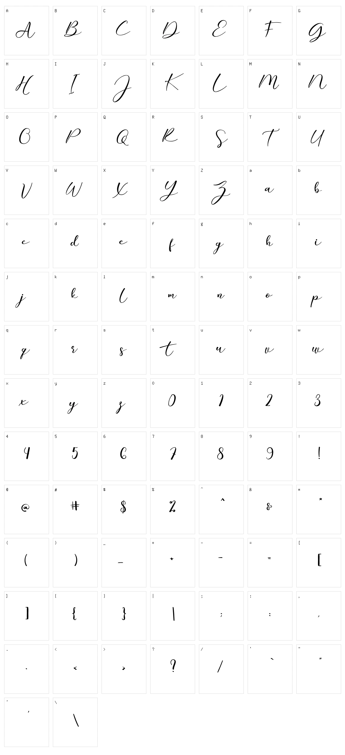 Rinjani Character Set