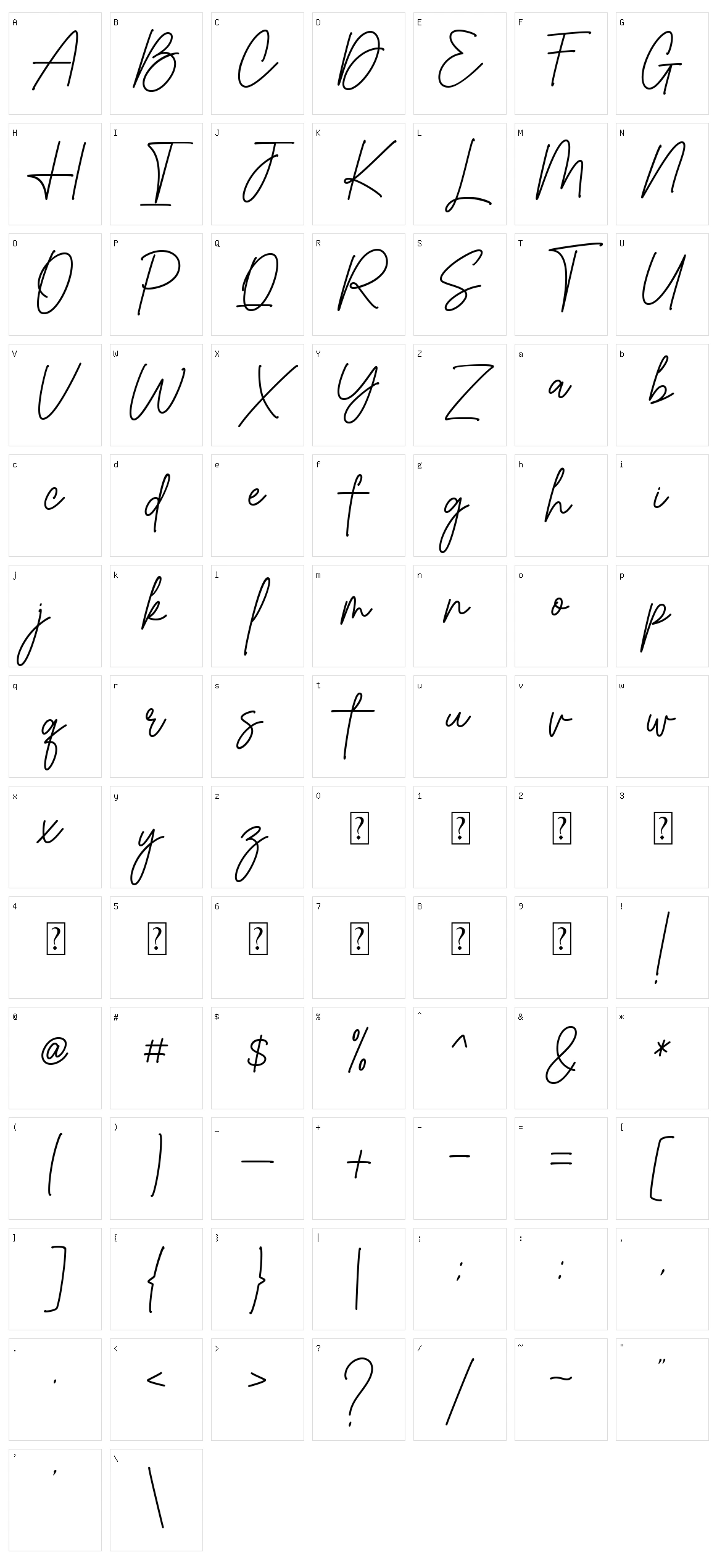 Rockline Character Set