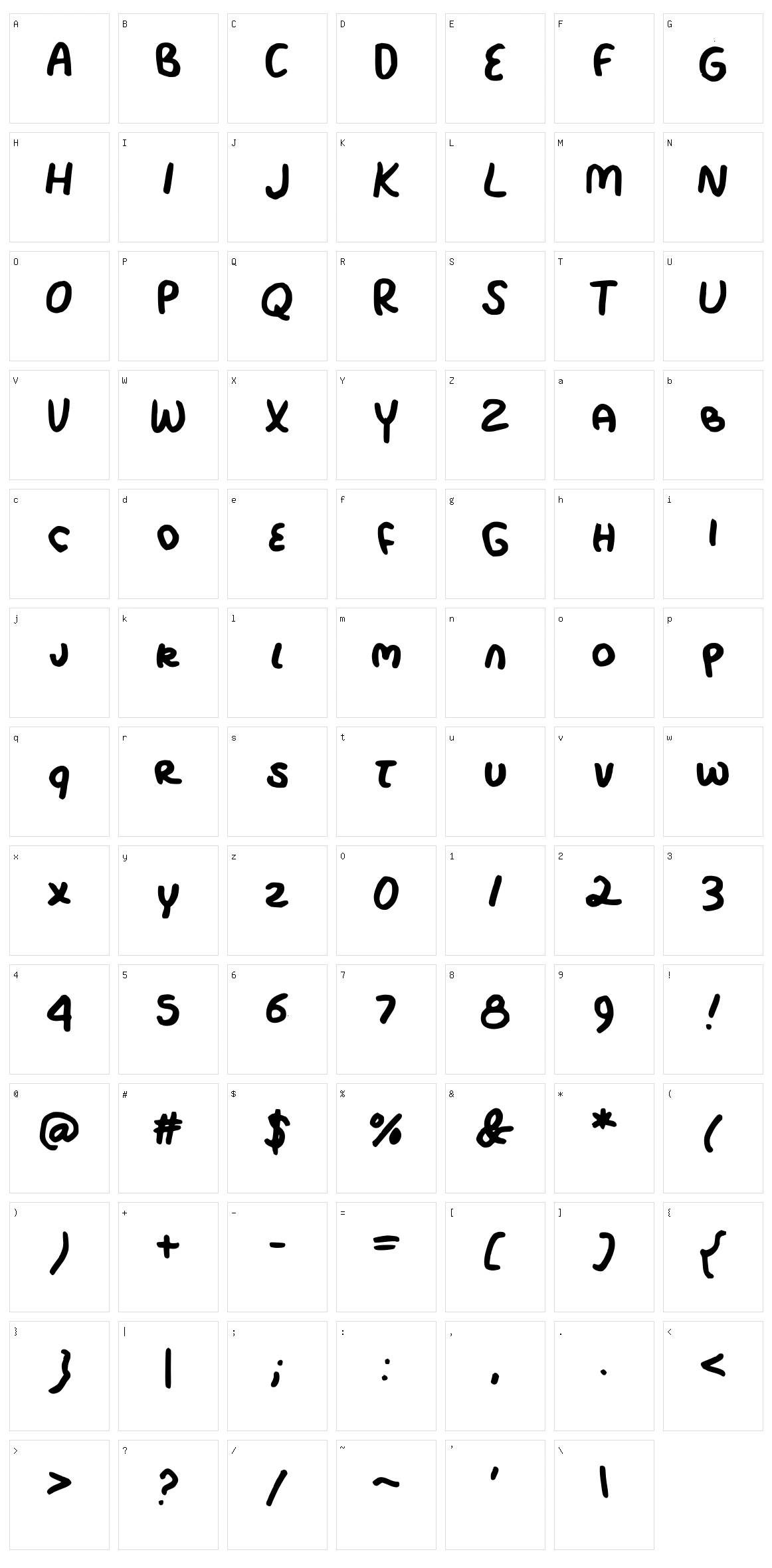 Rocky Creek Character Set