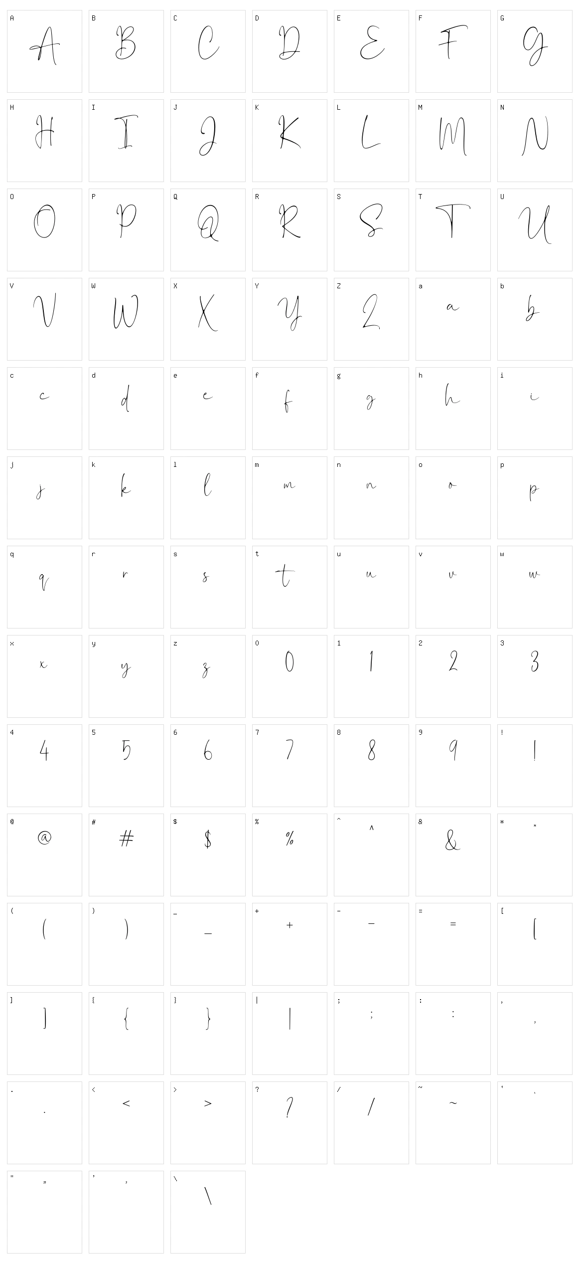 Rolanstine Character Set