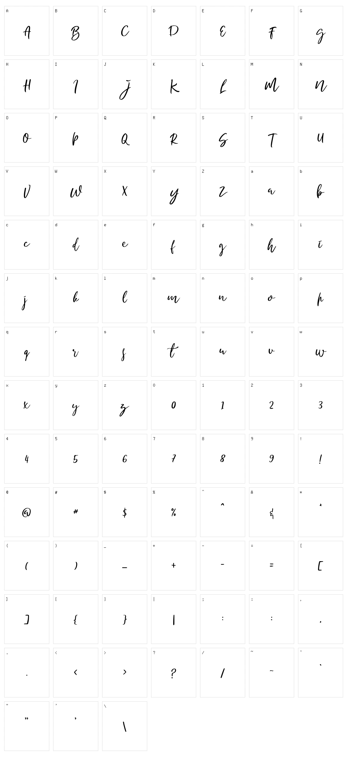 Romello Character Set