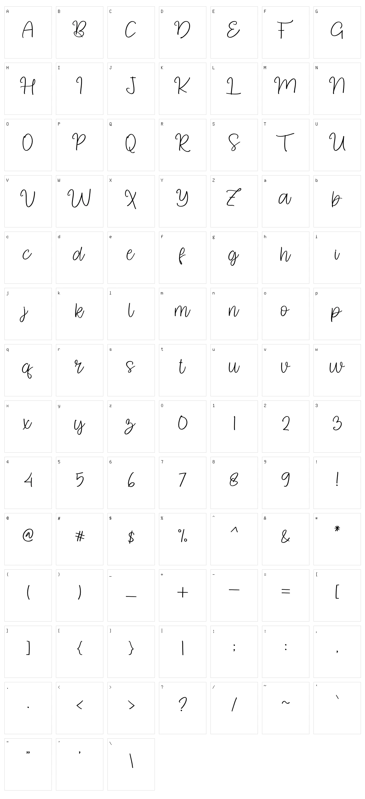 Rosabell Character Set