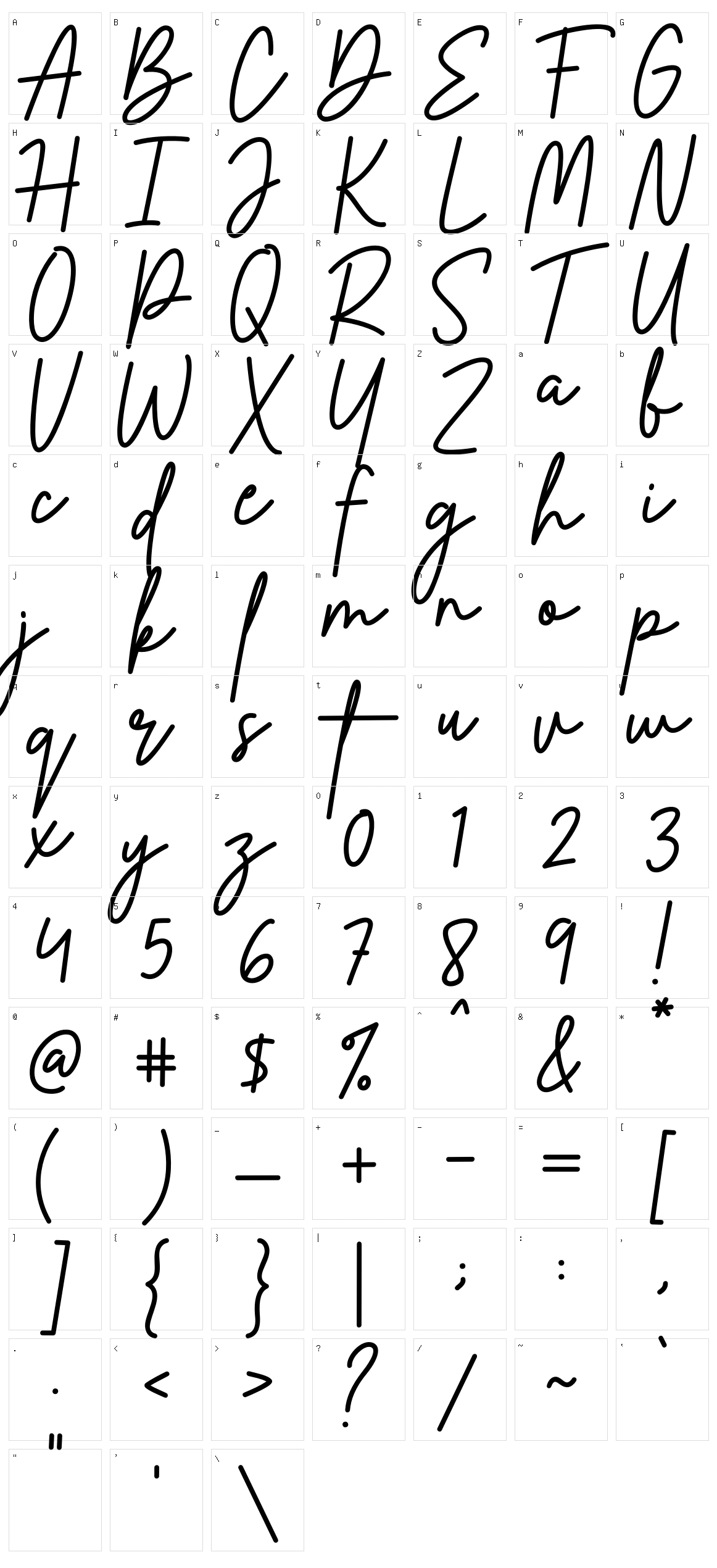 Rosabella Signature Character Set