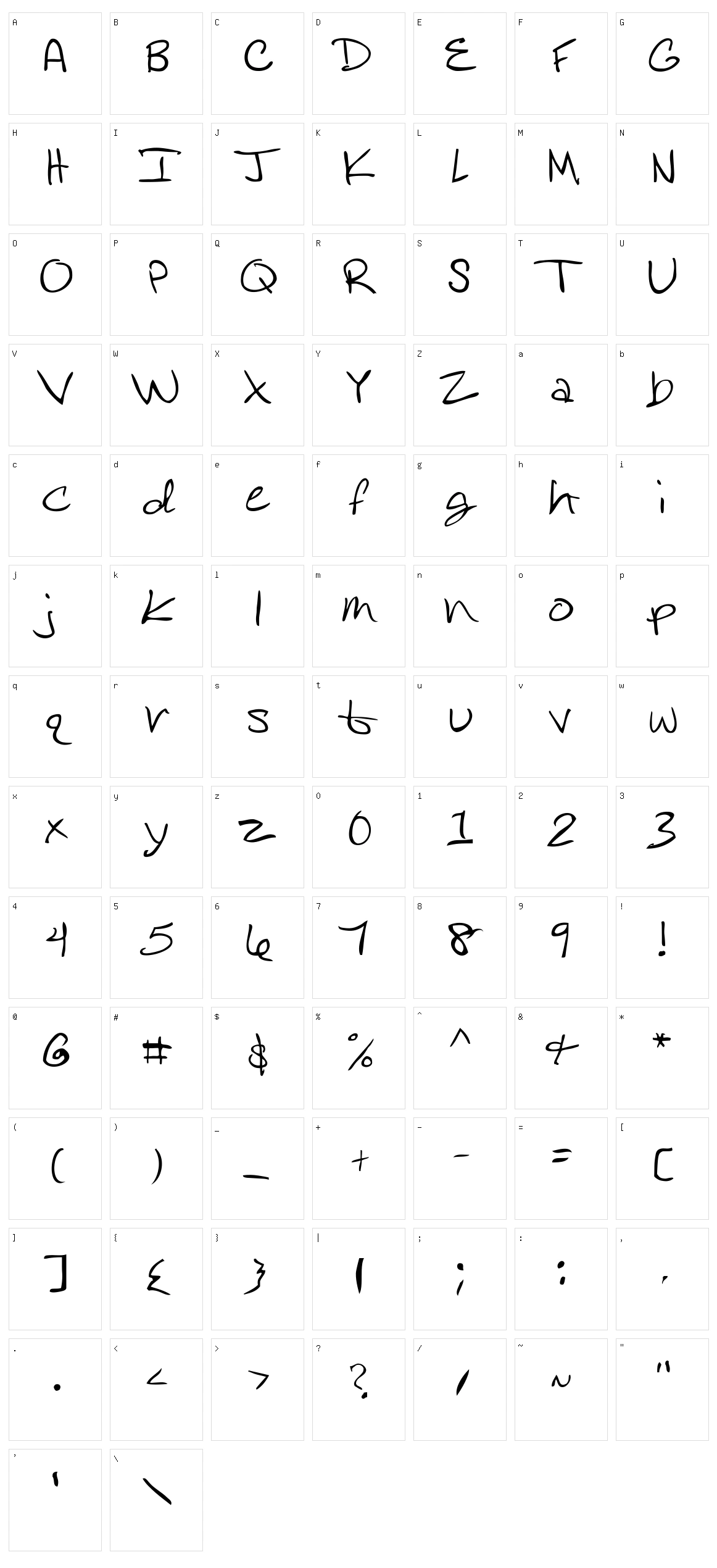 Rose DiFont Character Set