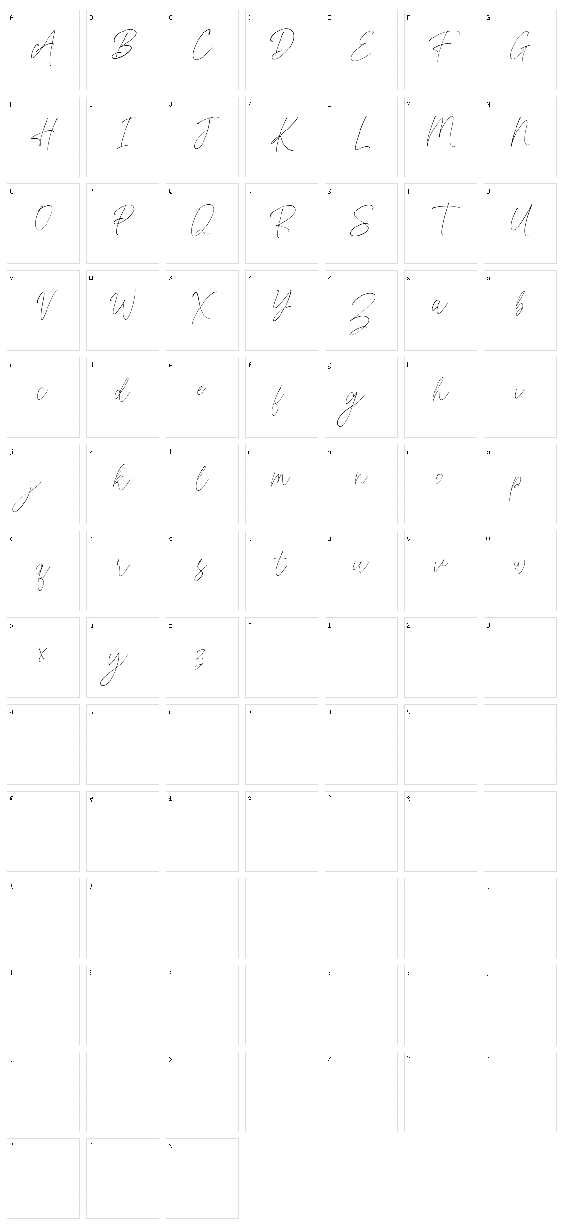 Rosiecated Character Set