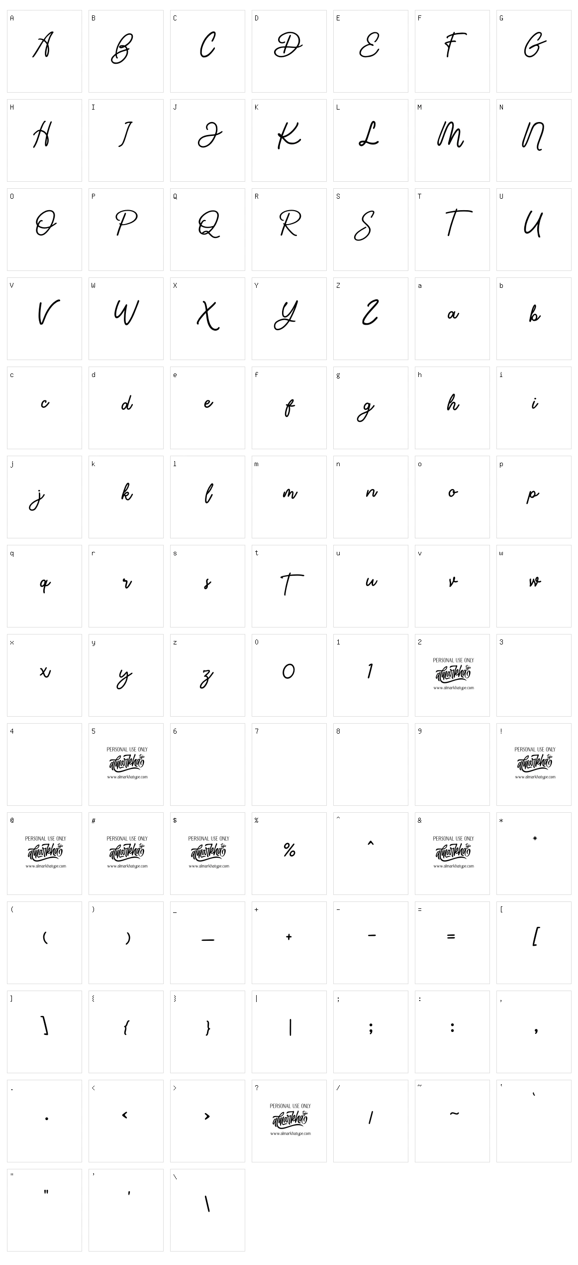 Rostemary Character Set
