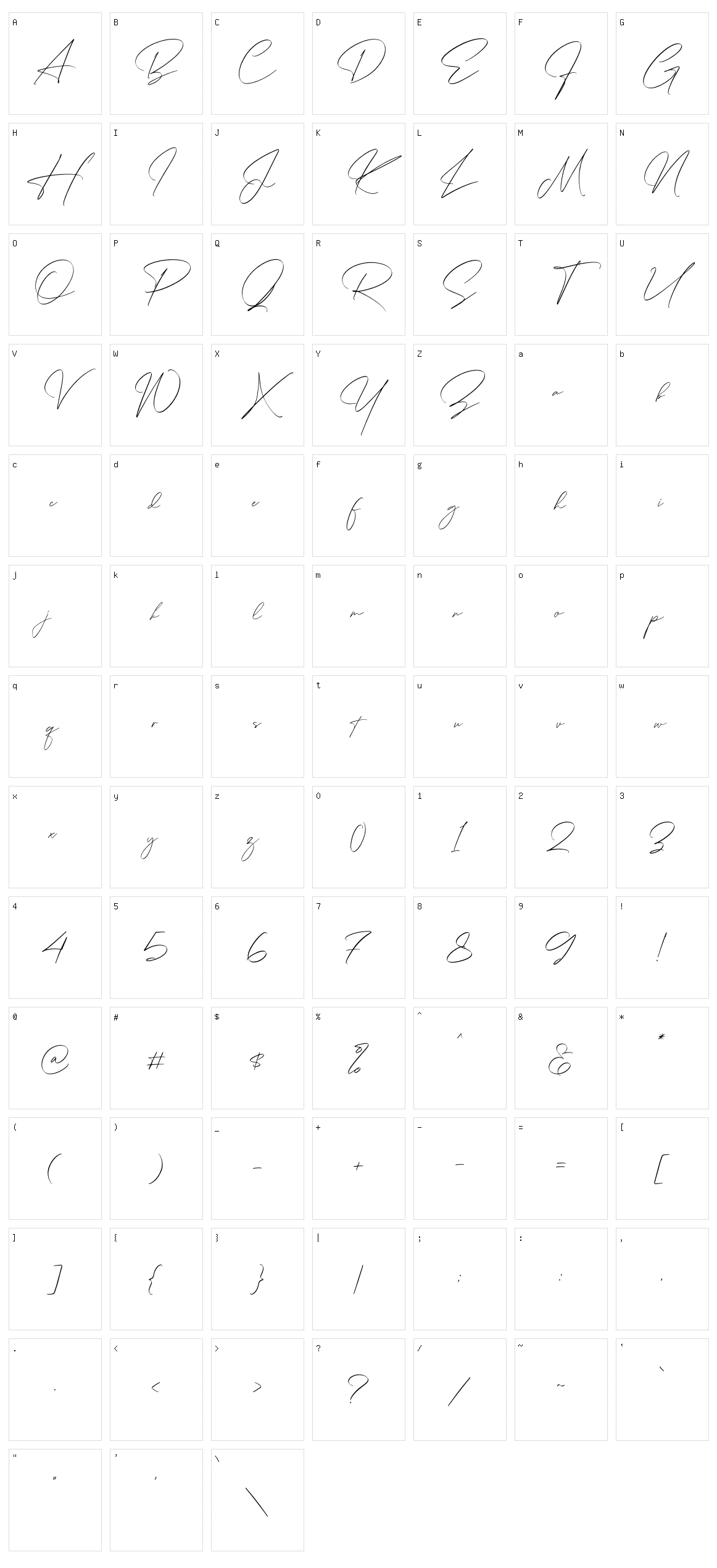 Rotherdam Signature Character Set