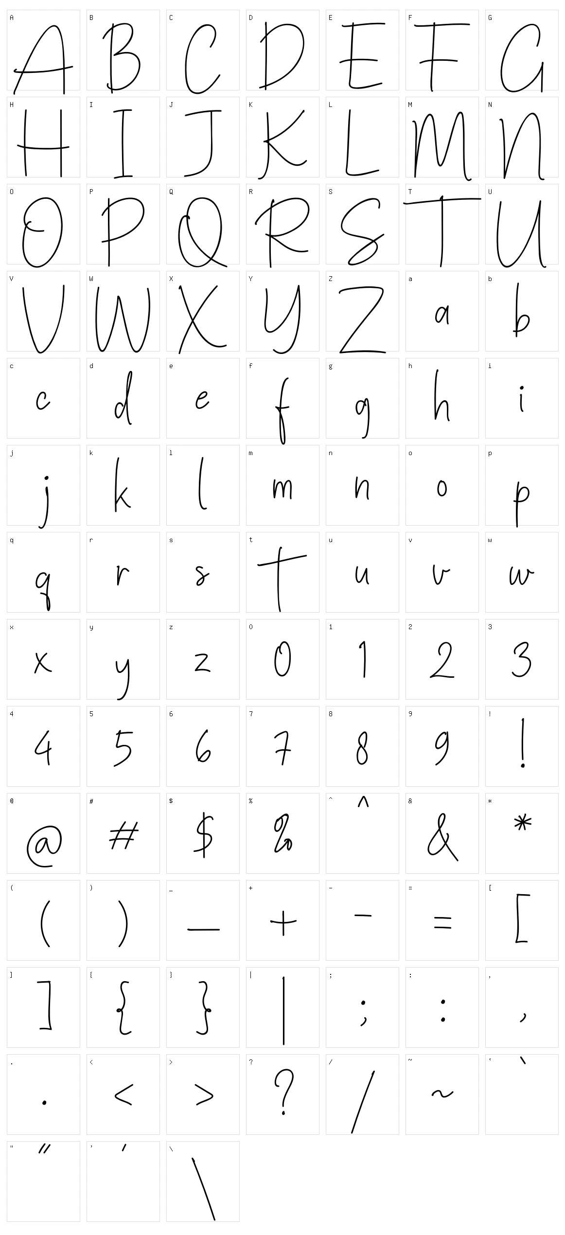 Rothwell Signature Character Set