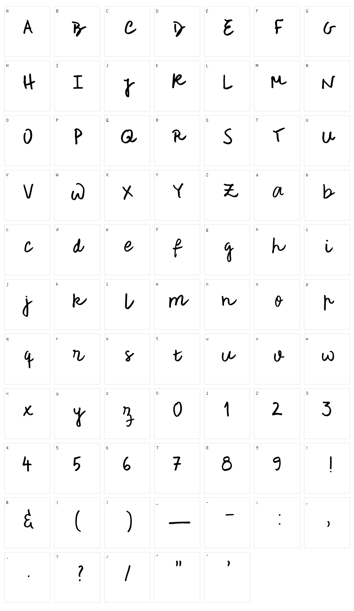 Rough Notes Character Set