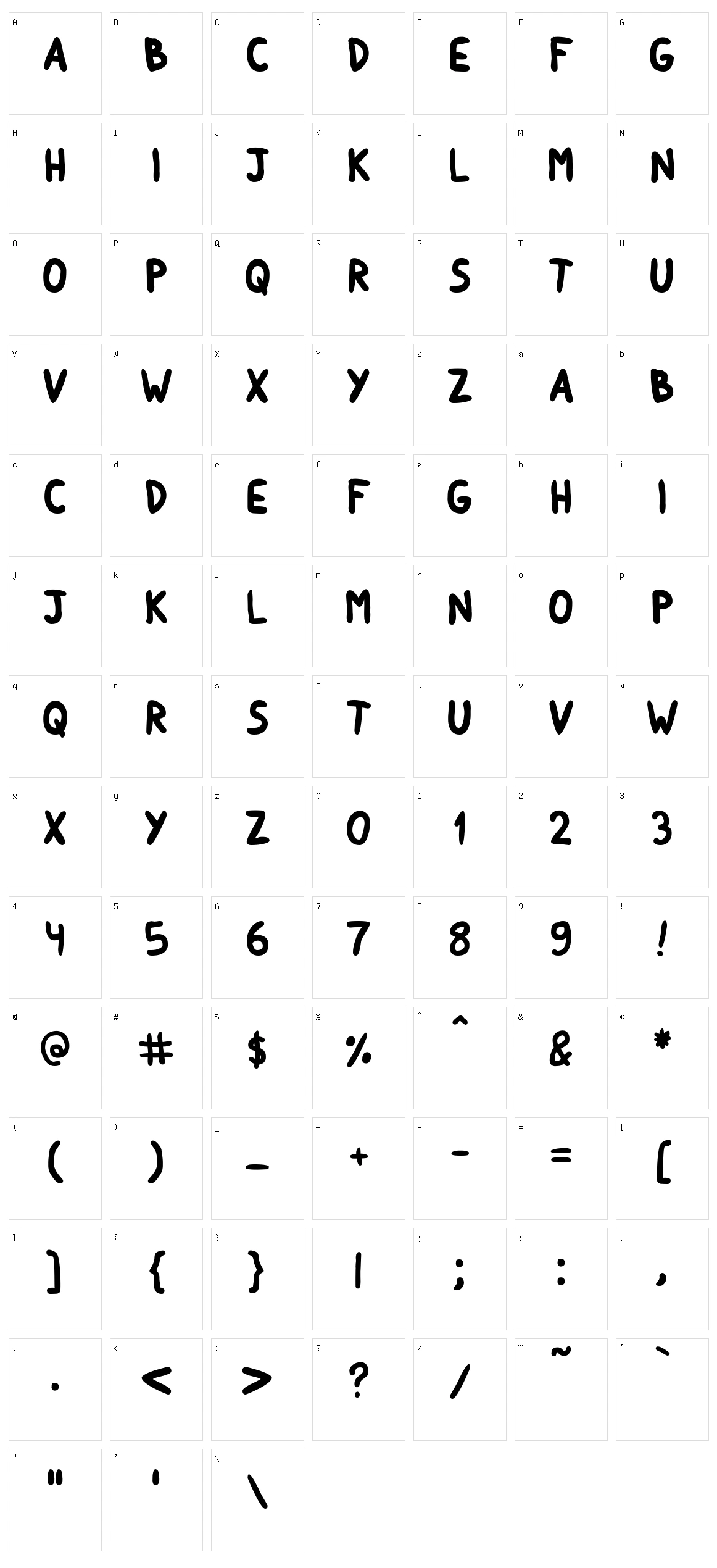 Round Irregularity Character Set