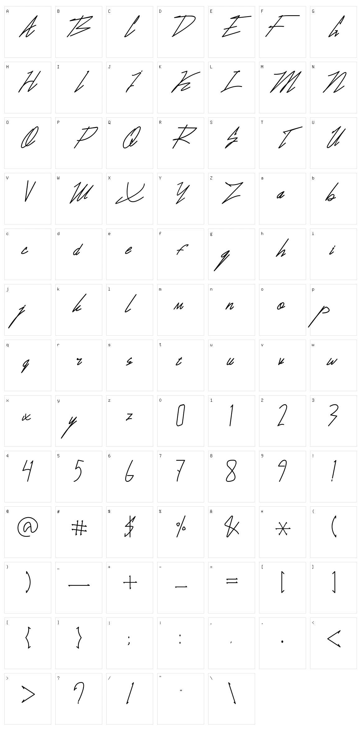 Rousty Line Character Set
