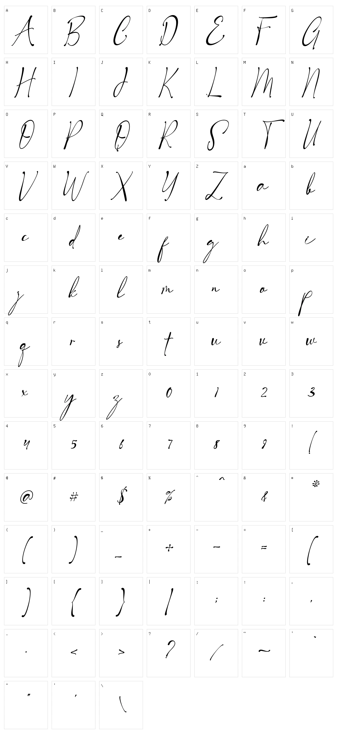 Royal Signature Character Set