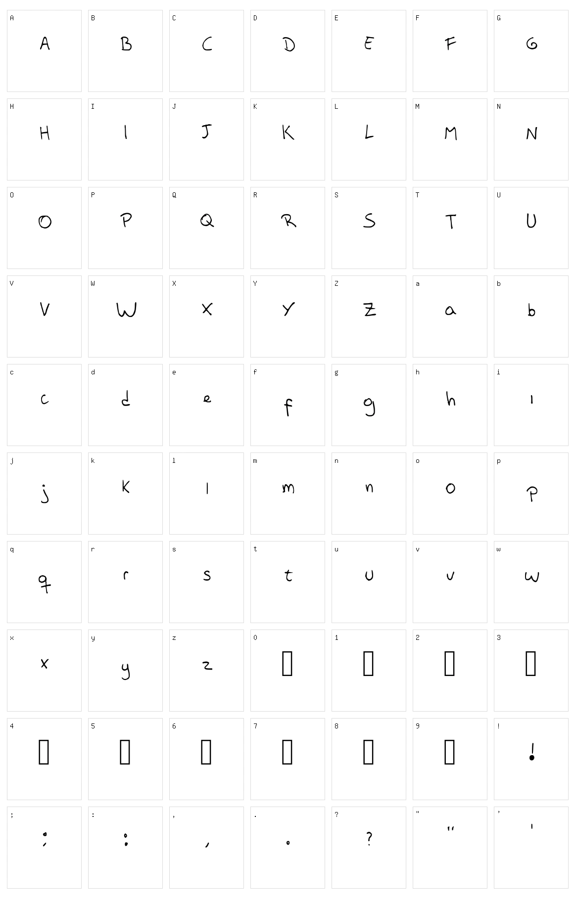Rubbish Character Set