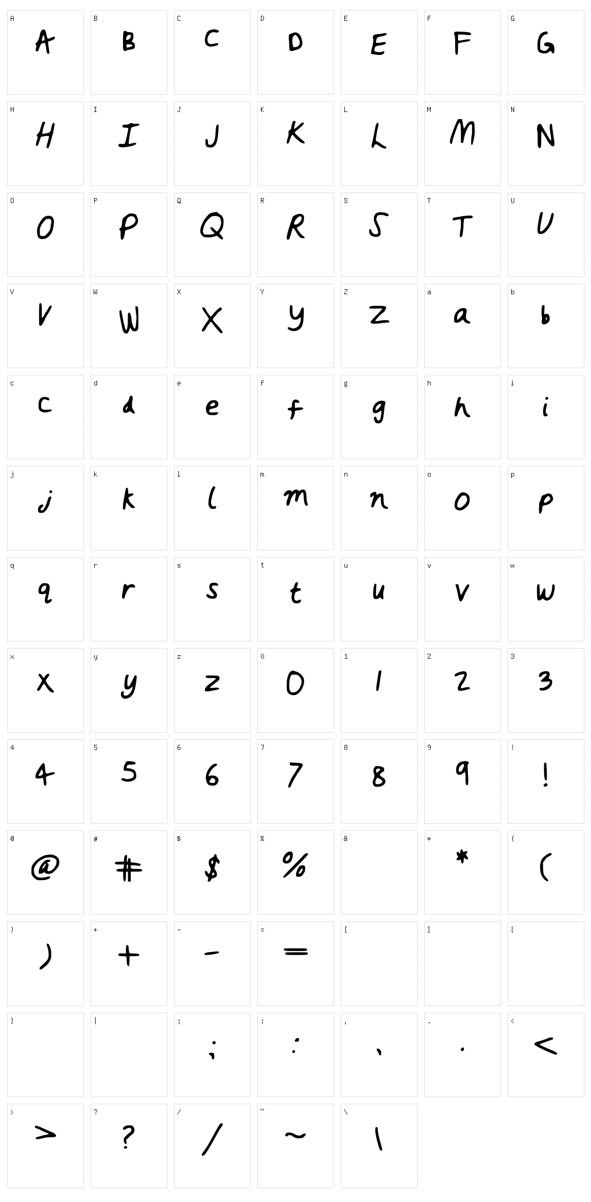 Rushed Character Set