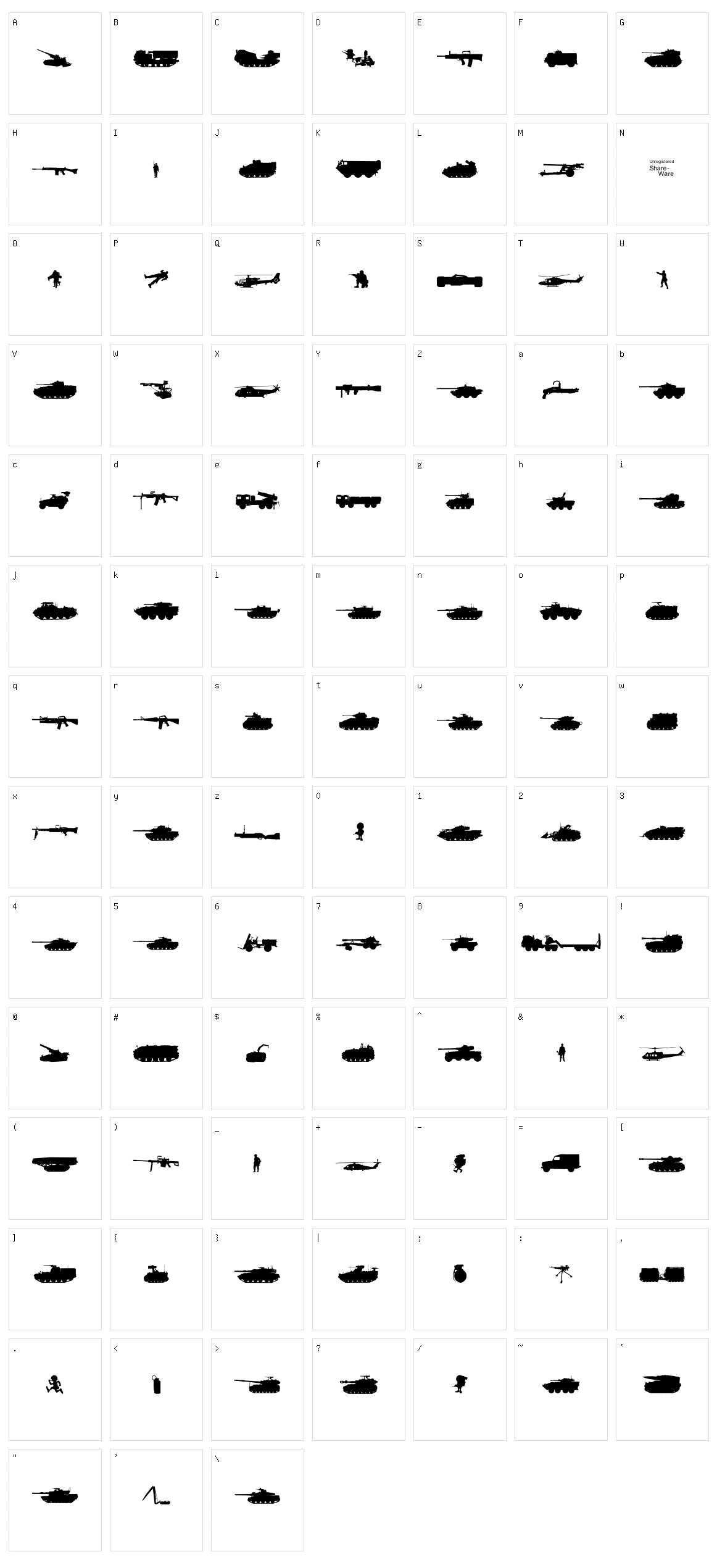 NATOkit Character Set