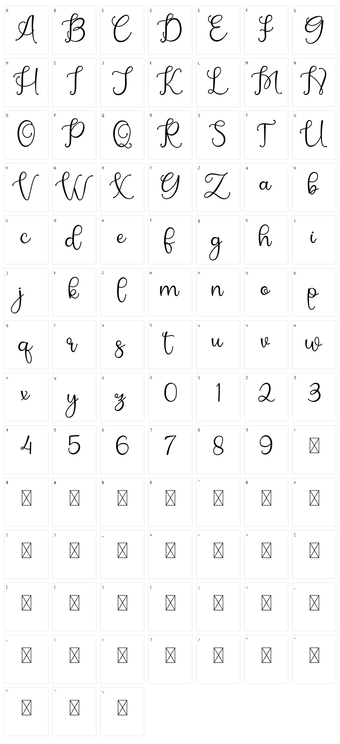 Sabanita Character Set