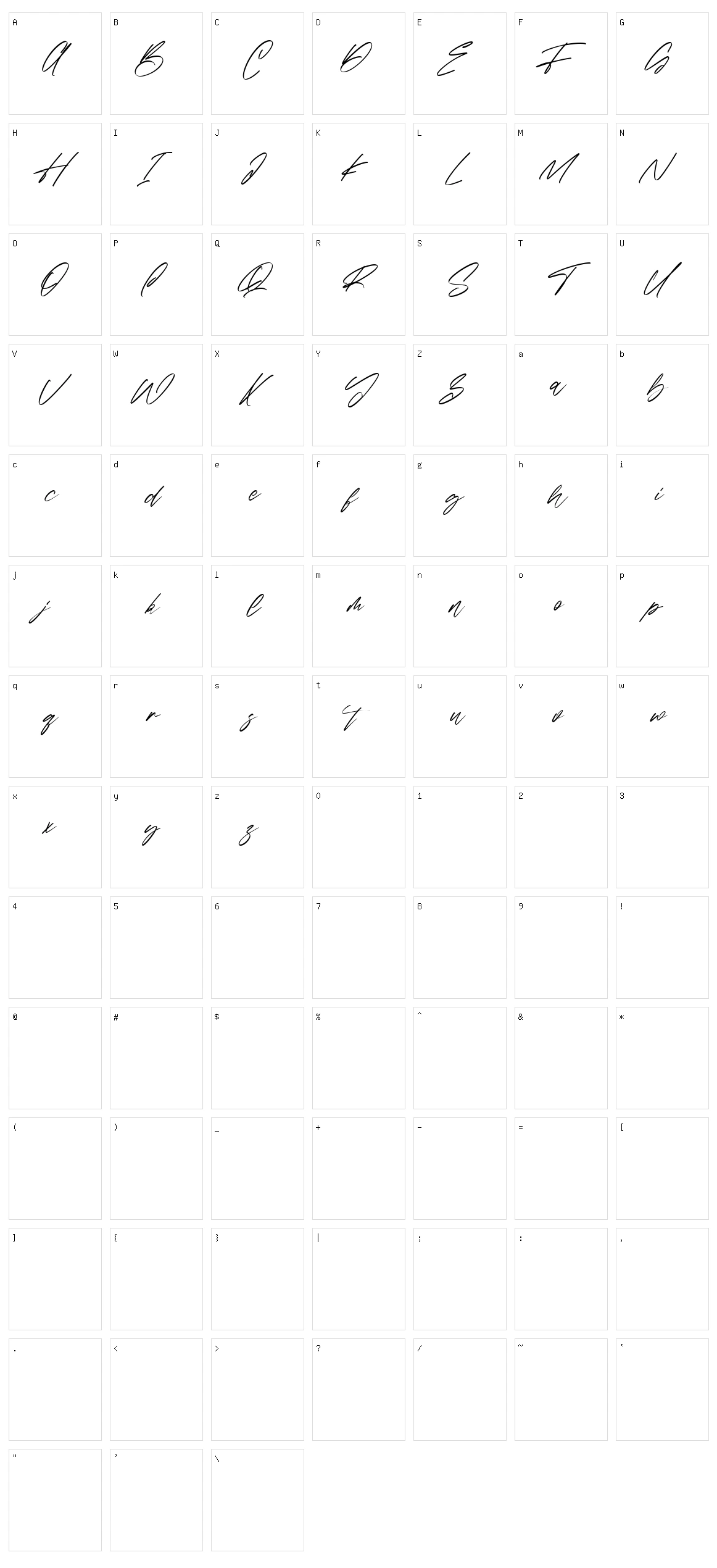 Sabrionte Character Set