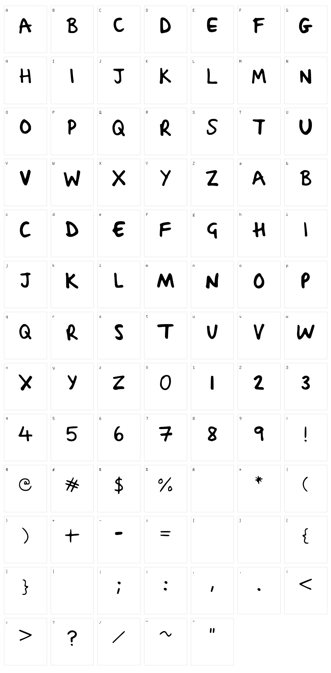 Sacha Sharpie Character Set