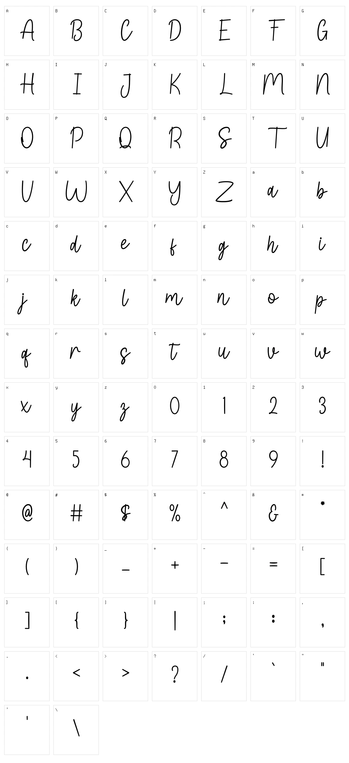 Sadstory Character Set