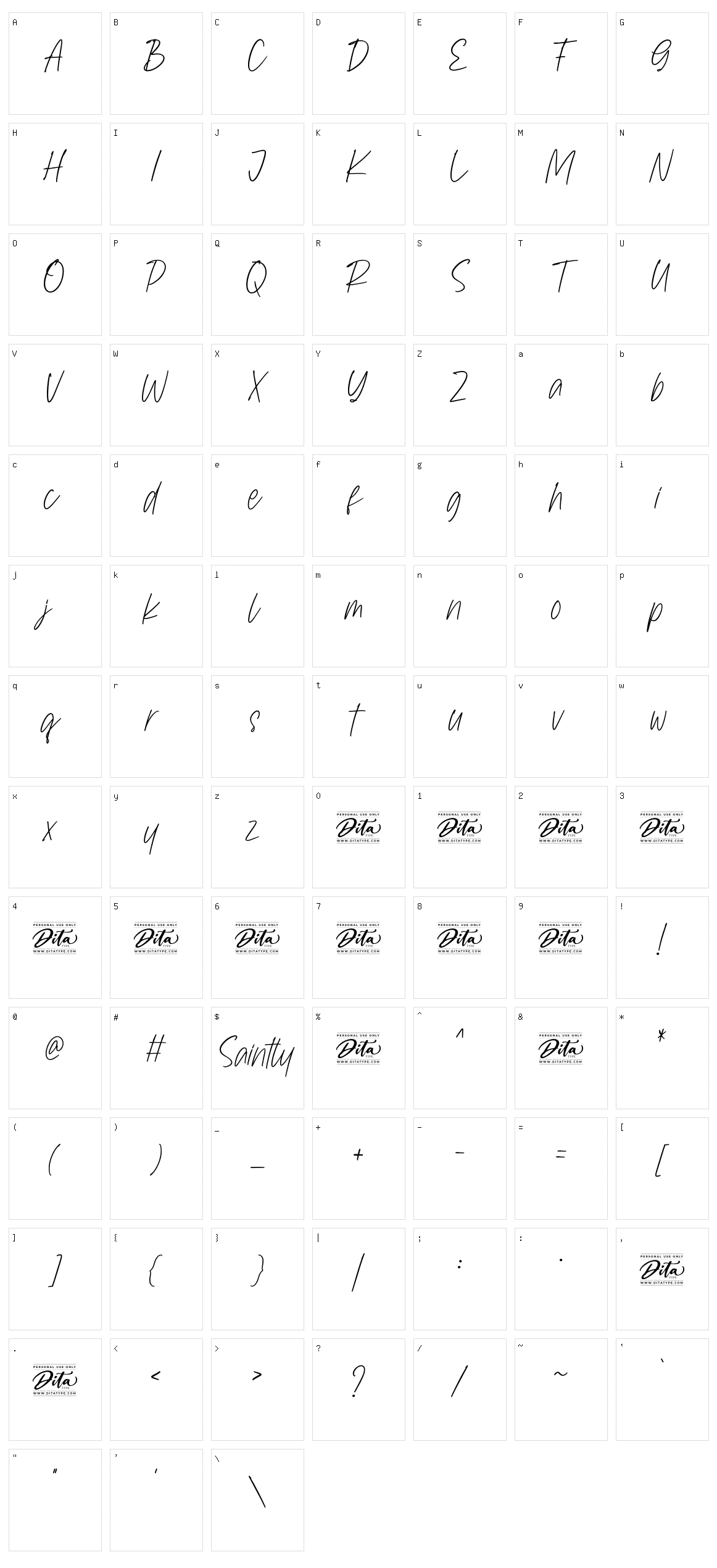 Saintly Character Set