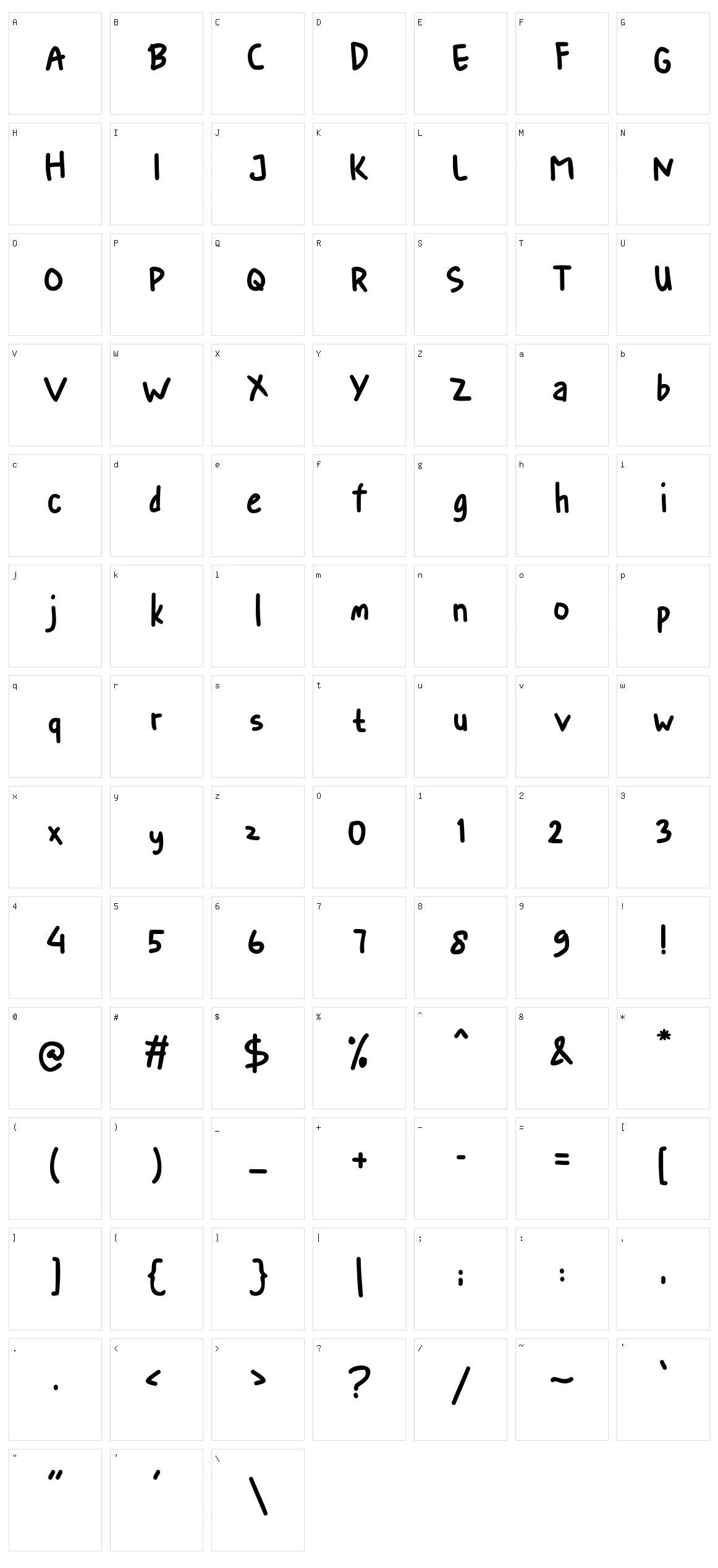 Sajeng Character Set