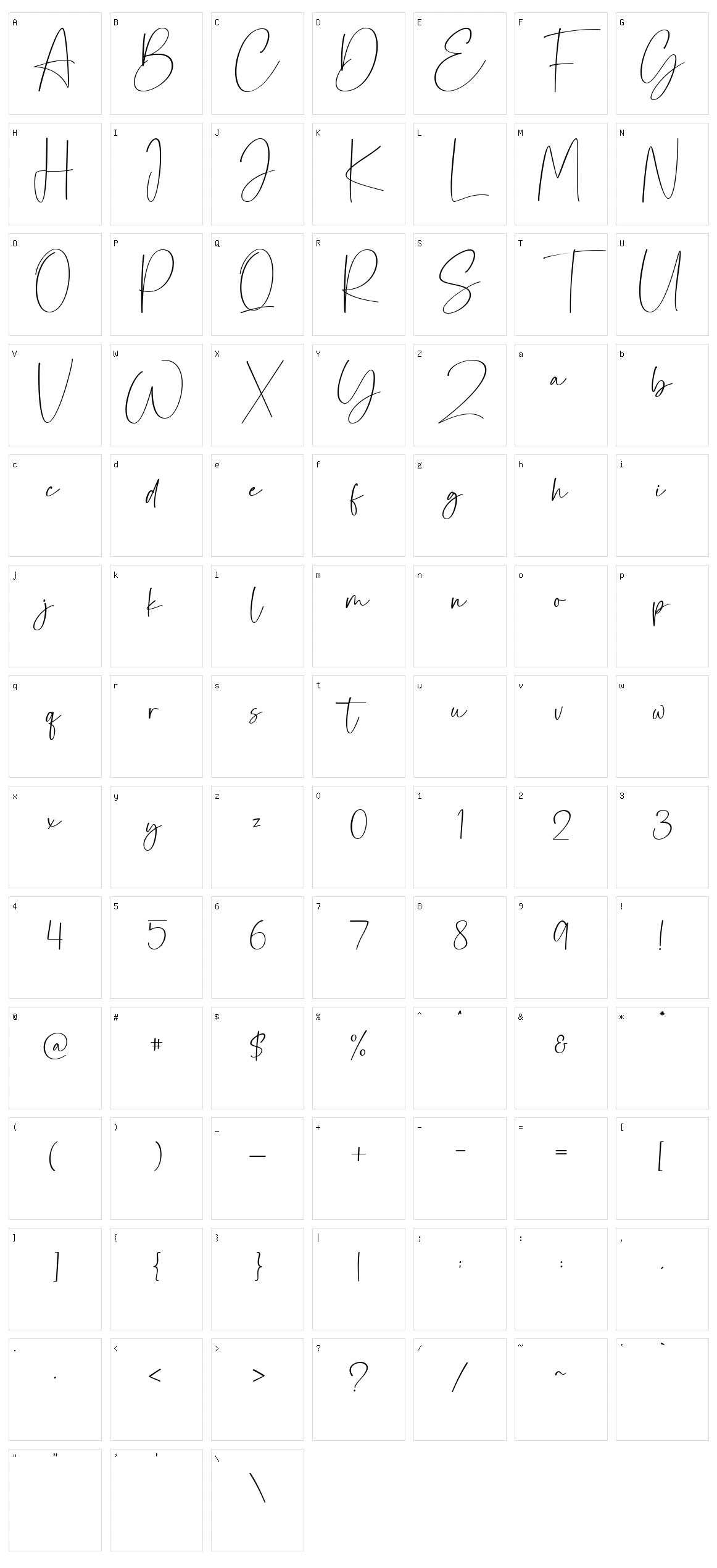 Salcinaille Character Set