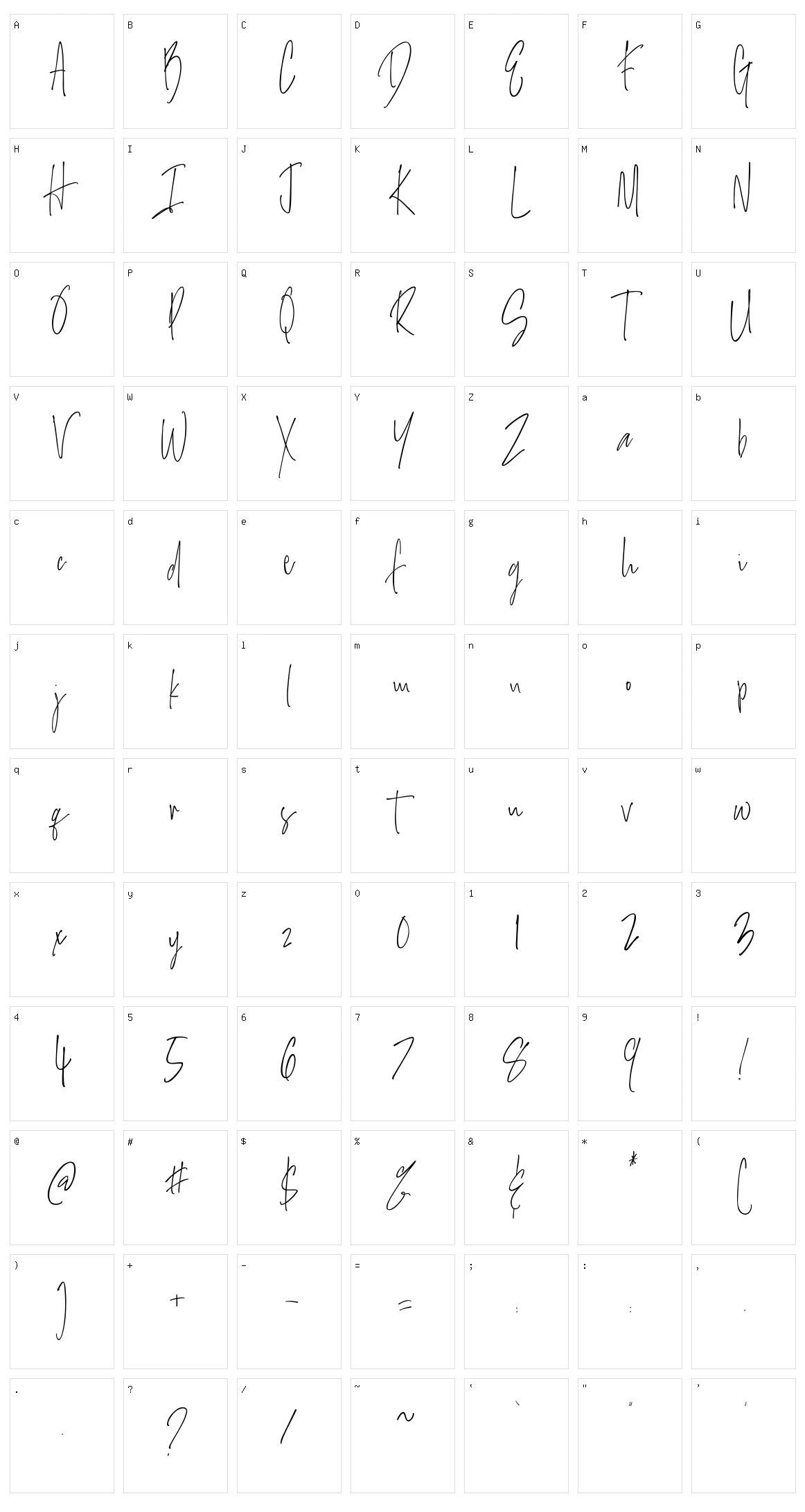 Salernitana Script Character Set