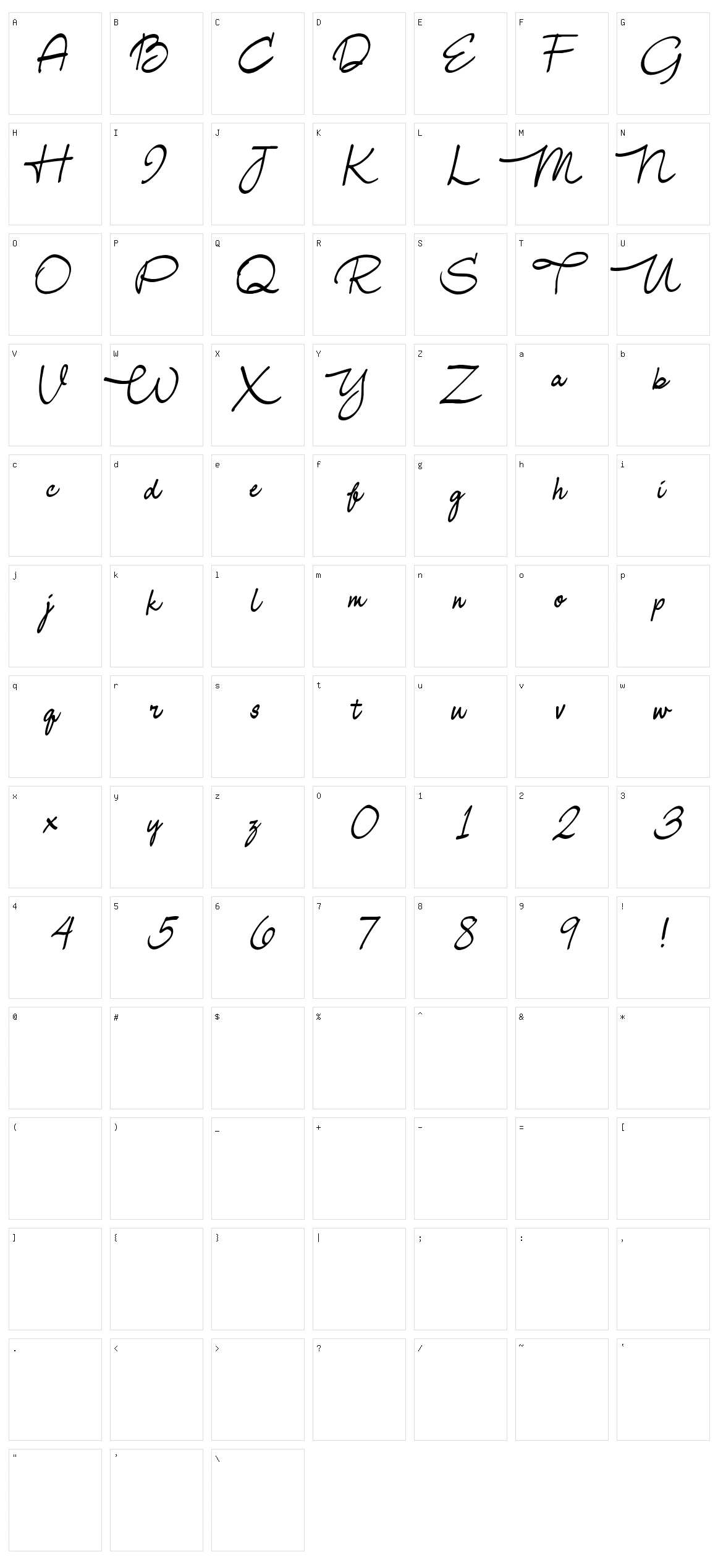 Samantha Character Set