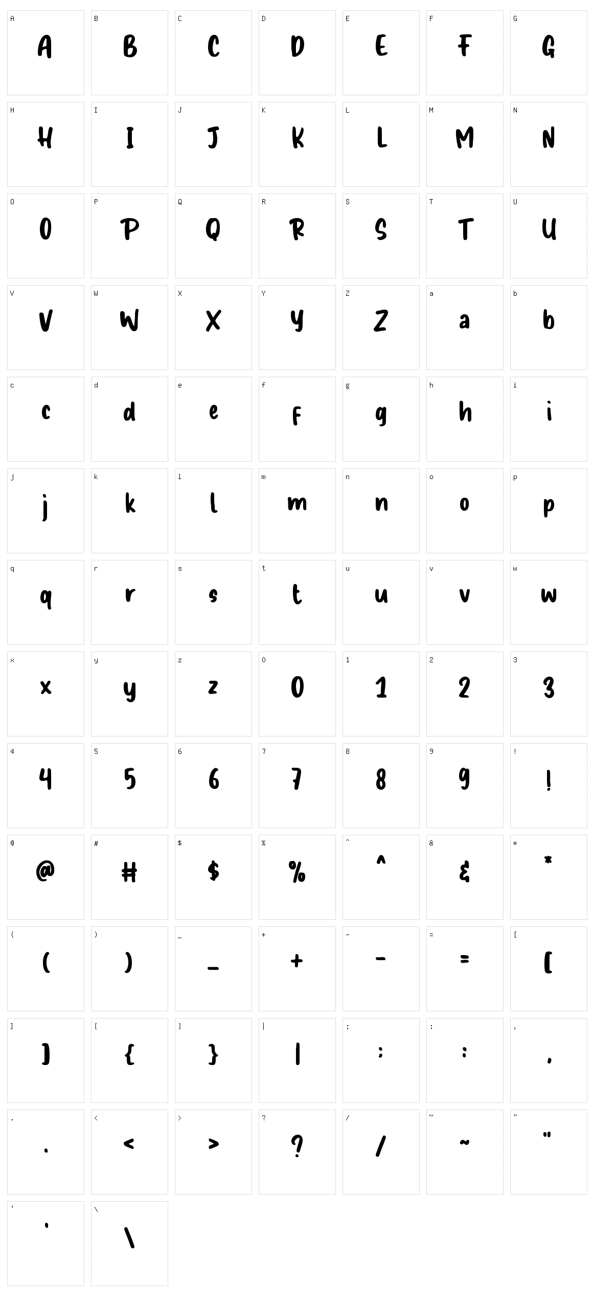 Sandy House Character Set