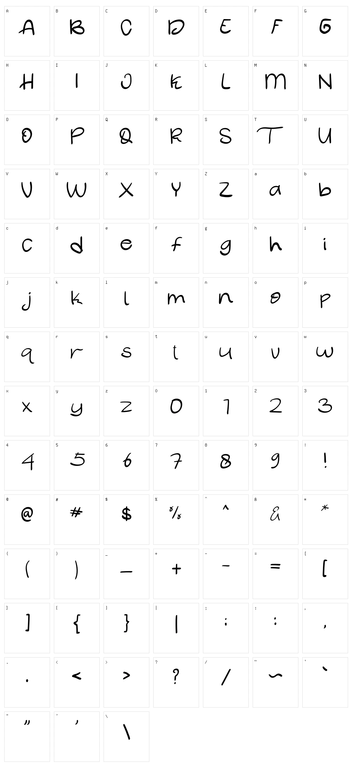 Satnight Character Set