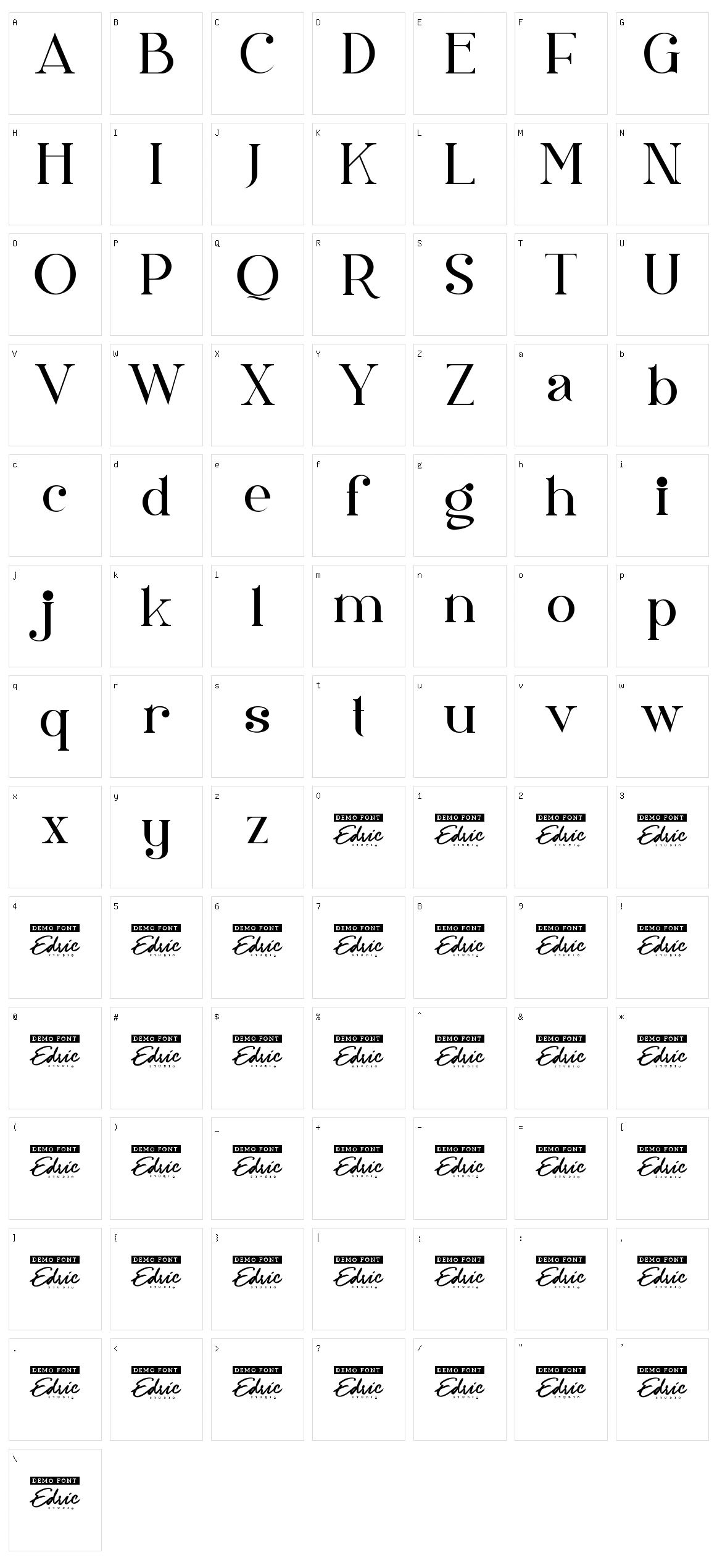 Saturday Moon Script Character Set