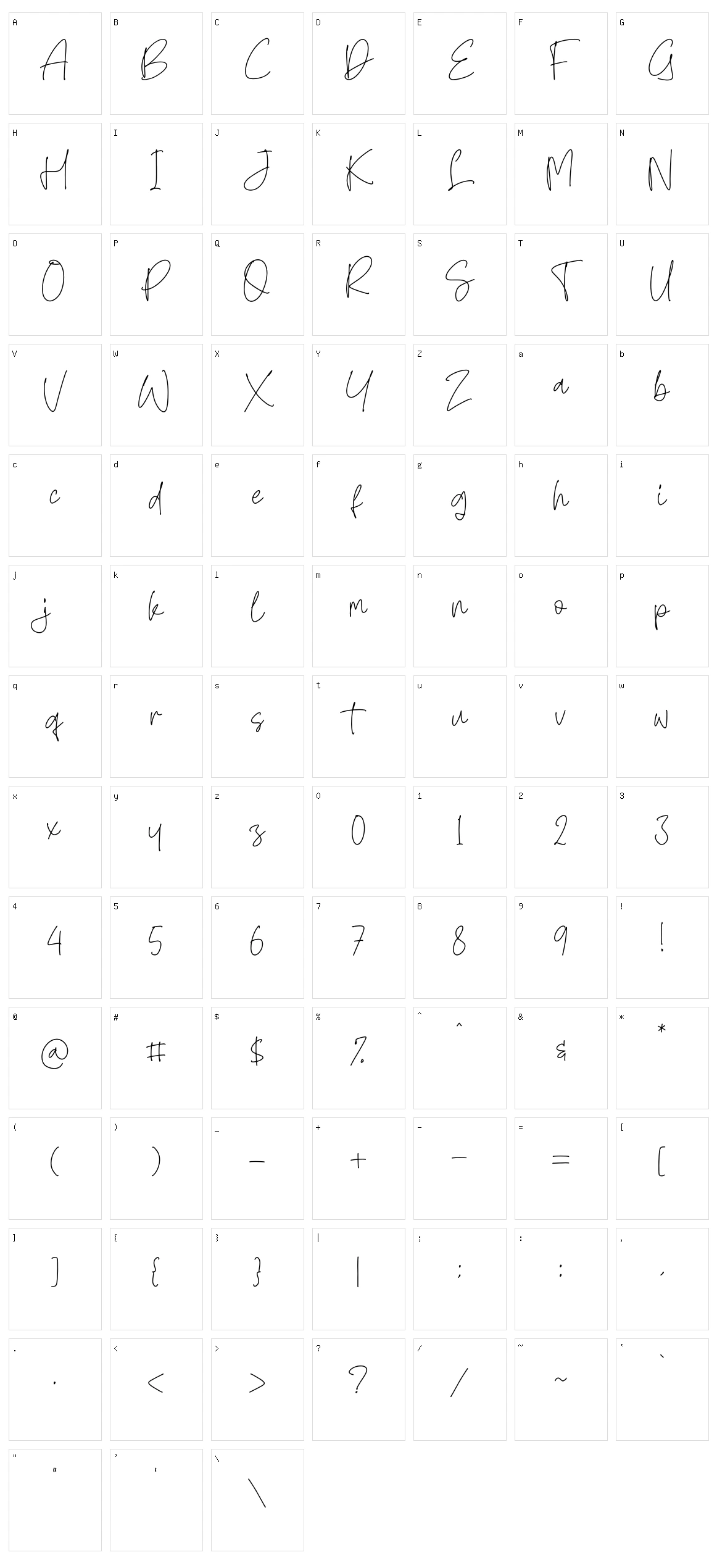 Scarlettik Character Set