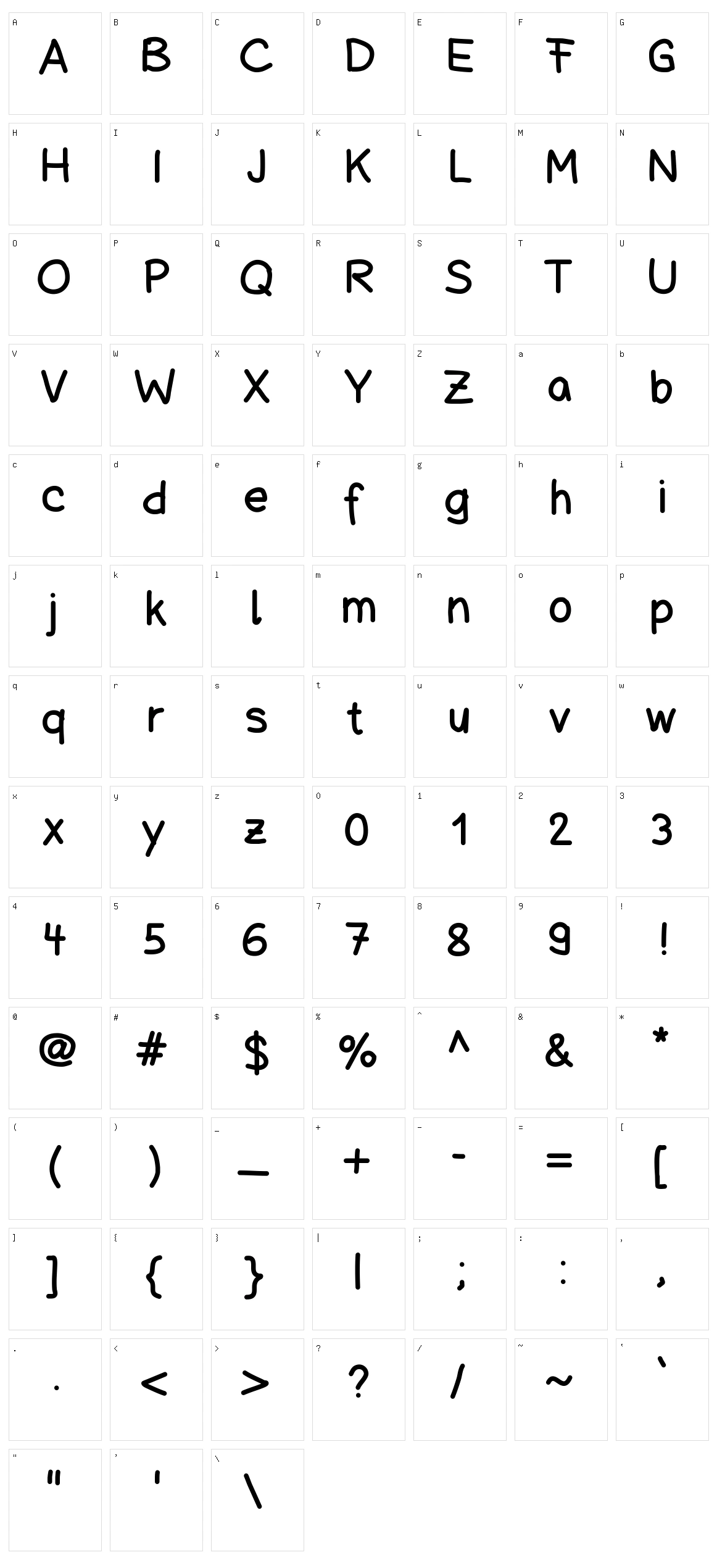 Schuboise Handwrite Character Set