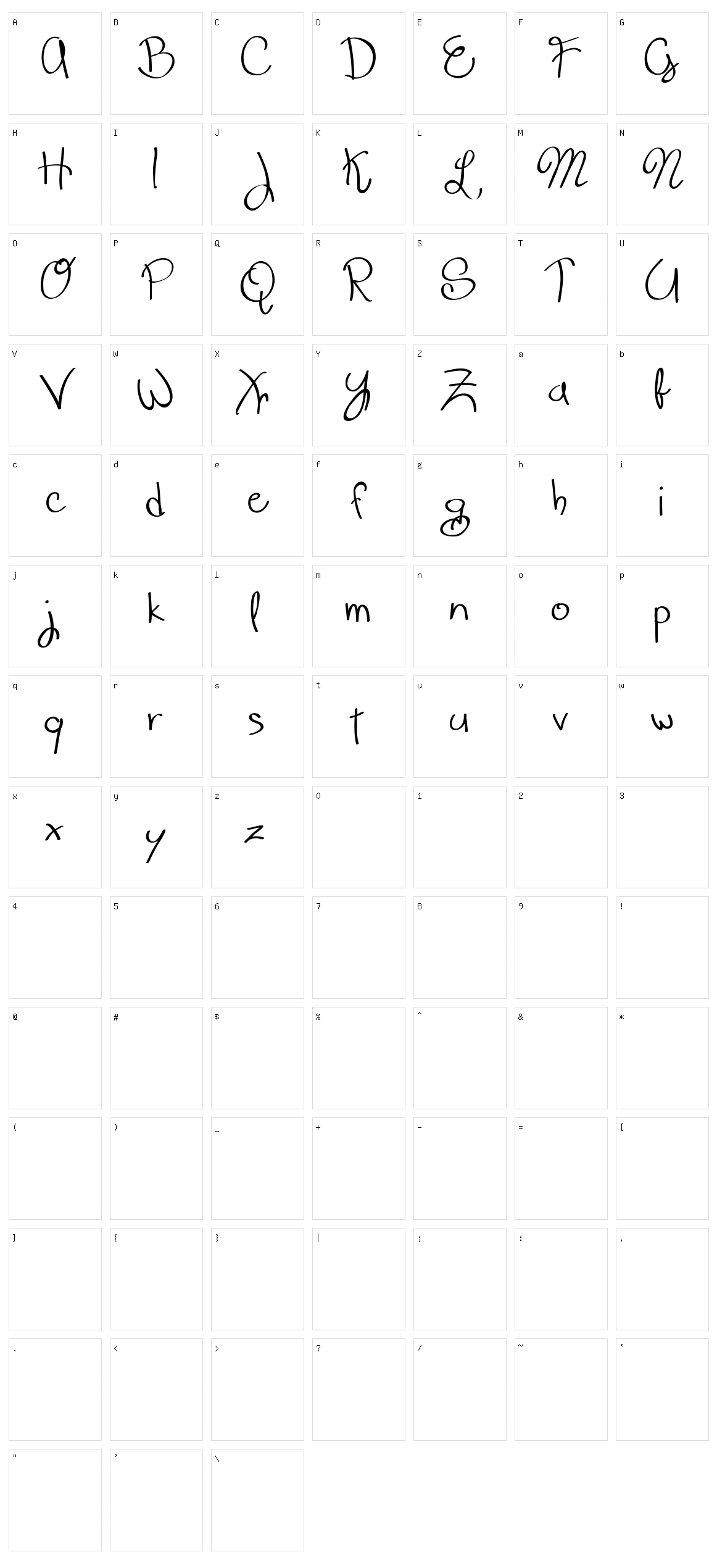 Scrappy Looking Character Set