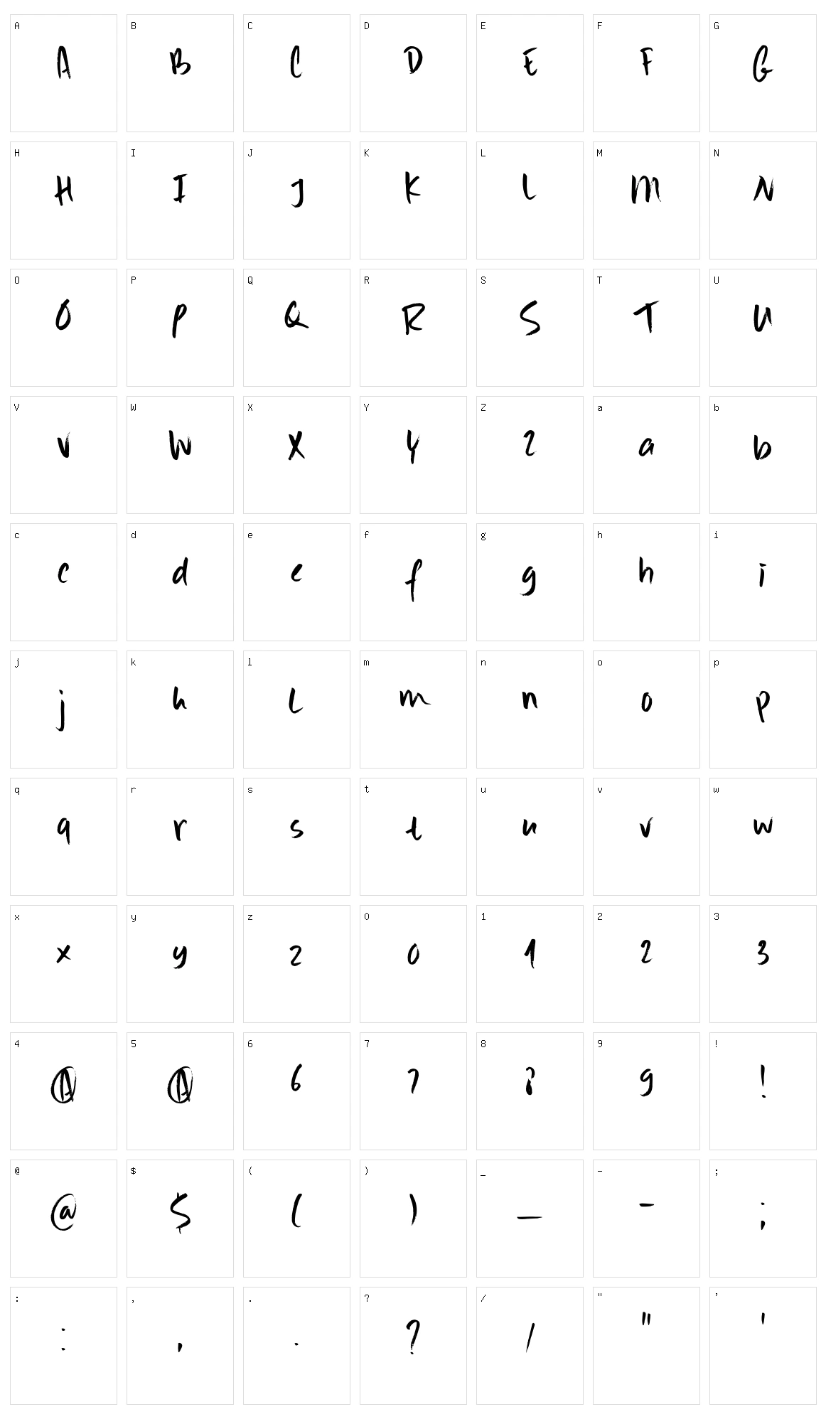 Scrawlerz Character Set