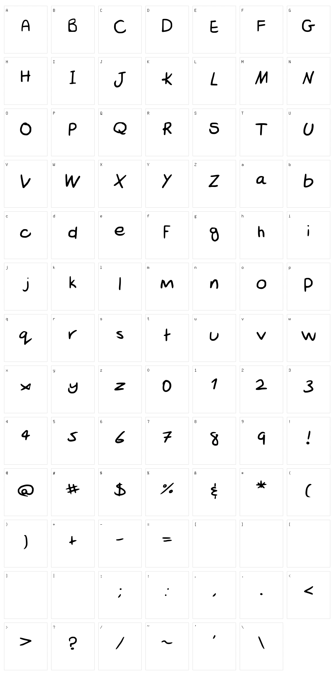 Scribble Hand Character Set