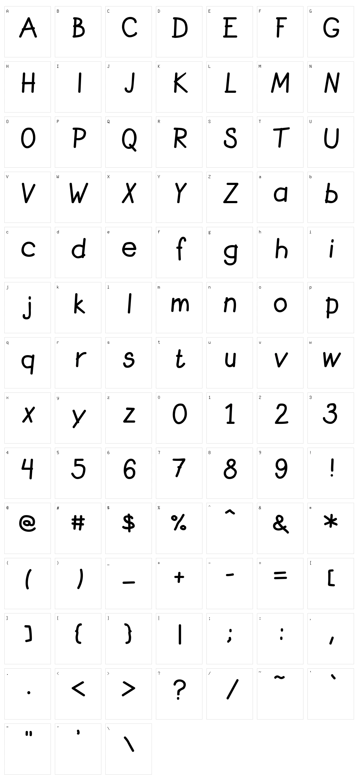 Sebran 3 Character Set