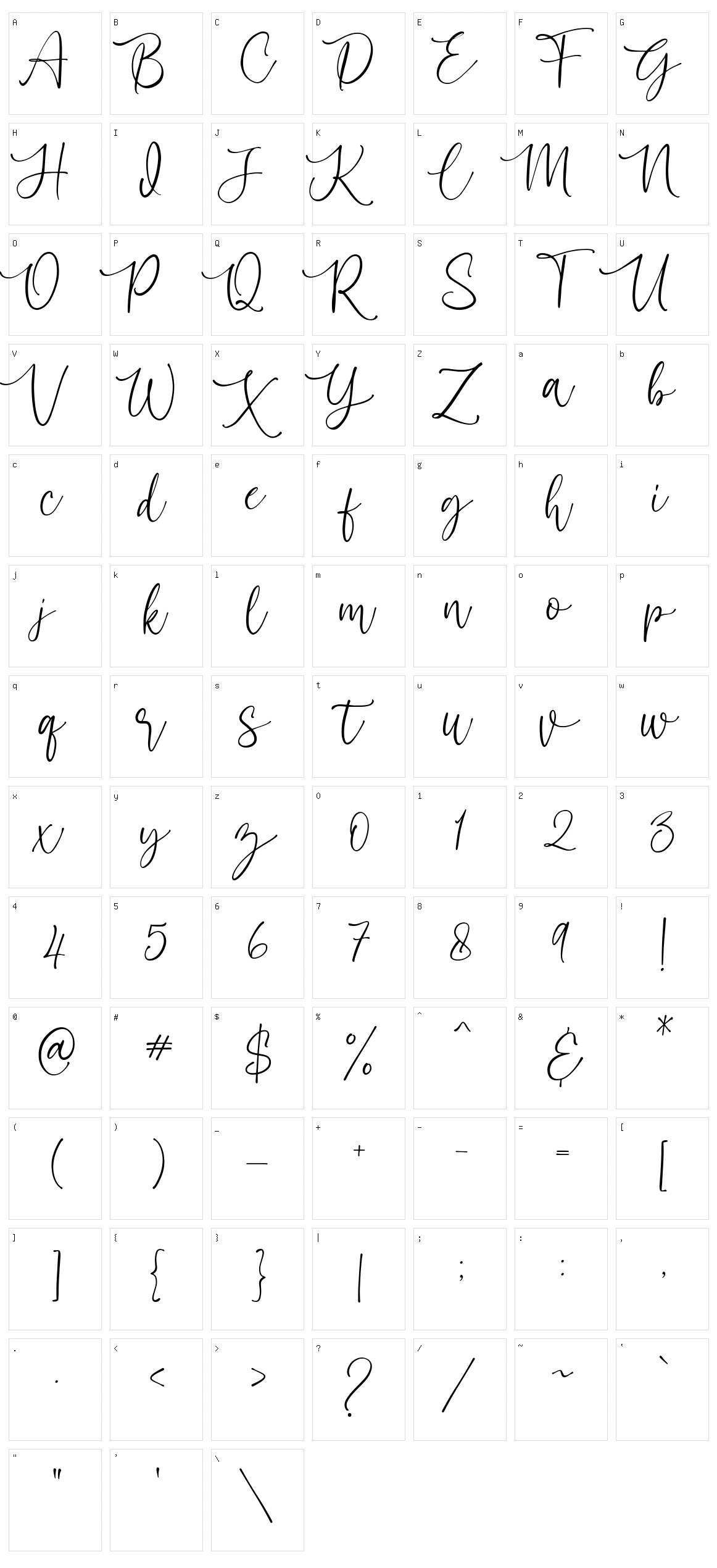 Sechillia Ruster Character Set