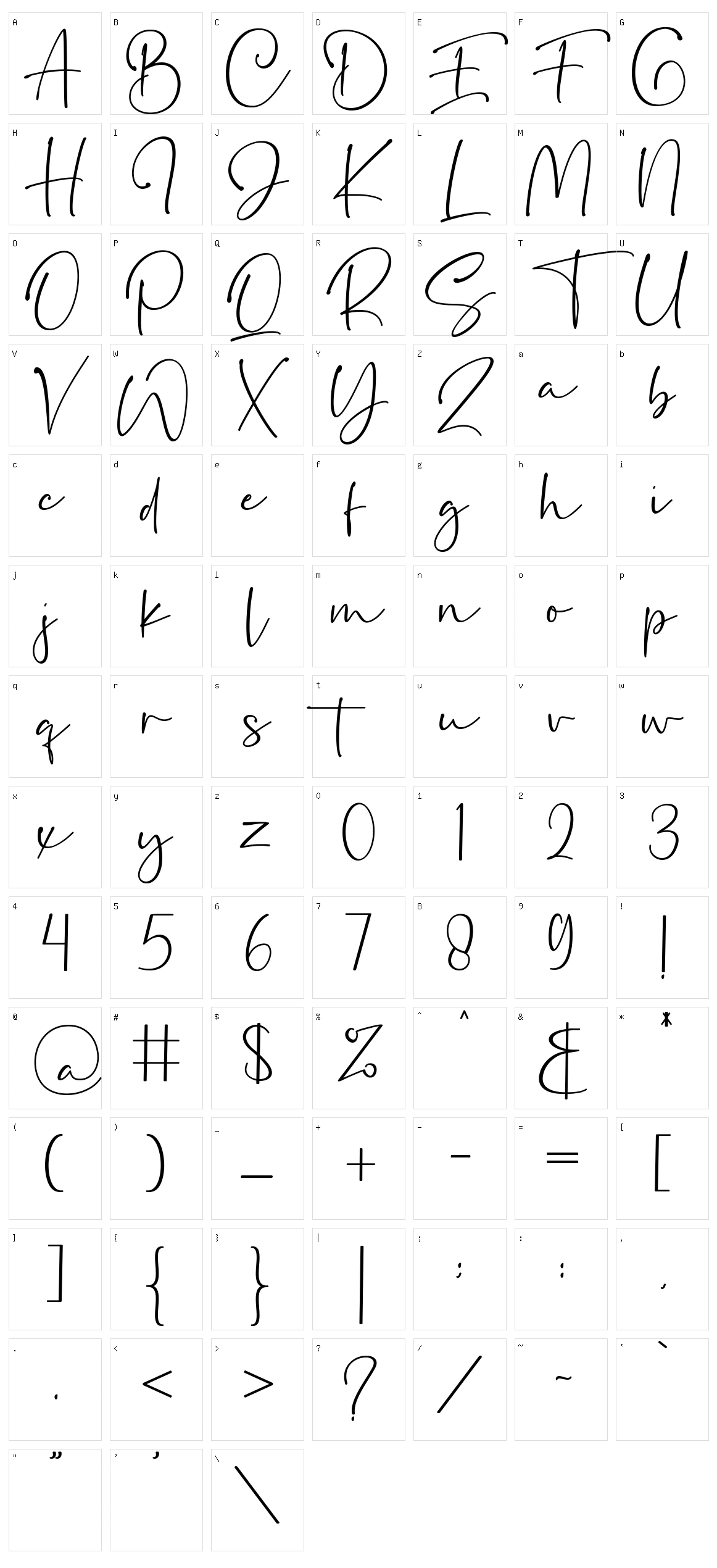 Secretoria Character Set