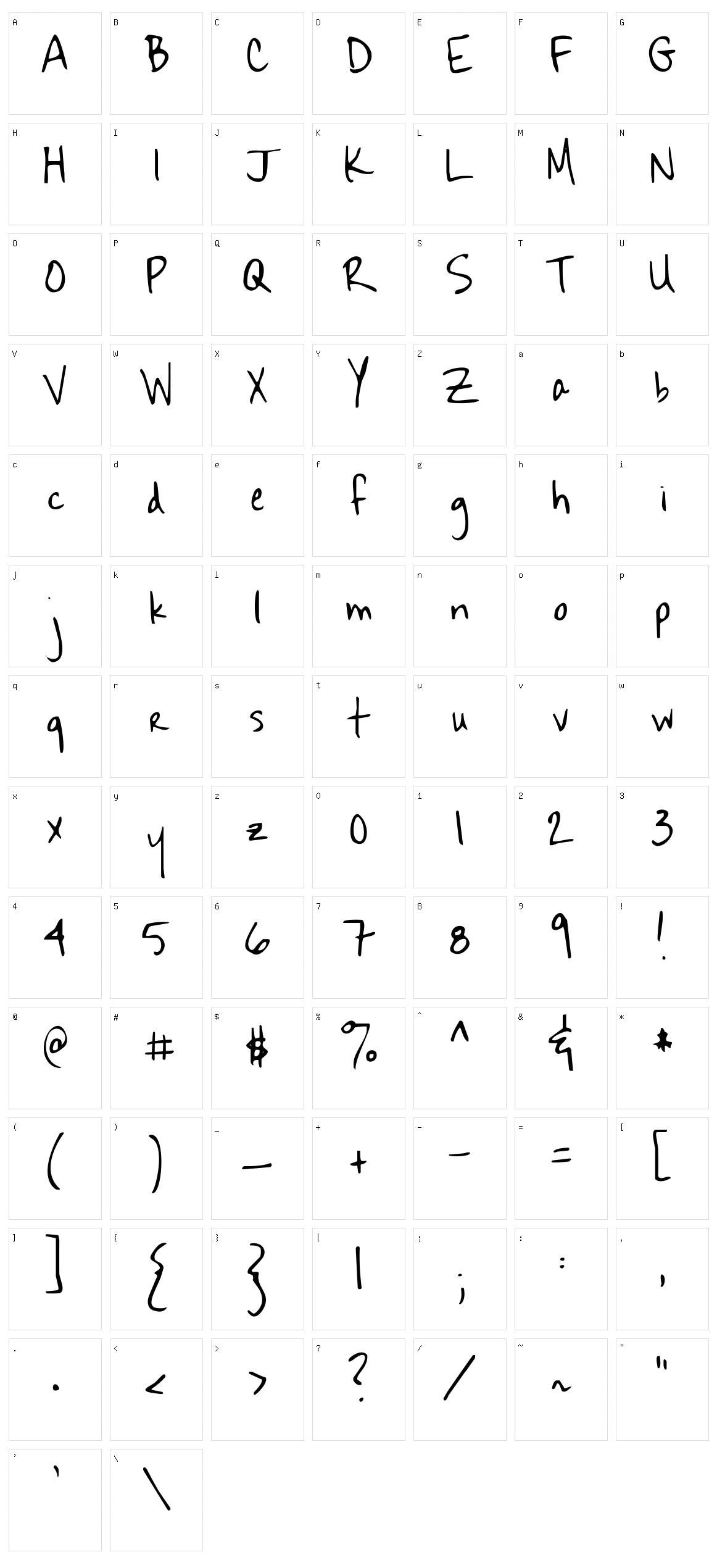 Sekona Character Set