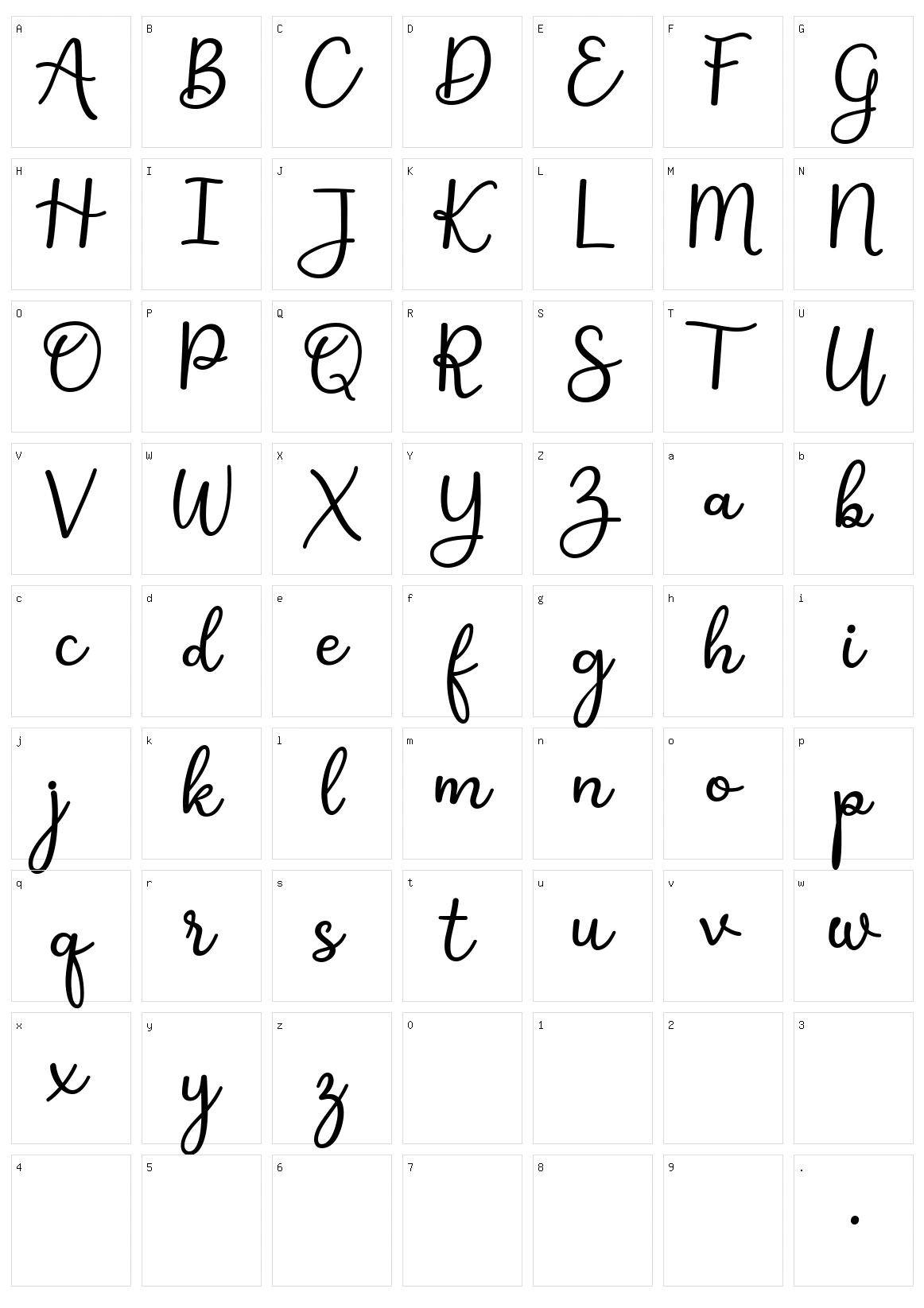 Shakila Script Character Set