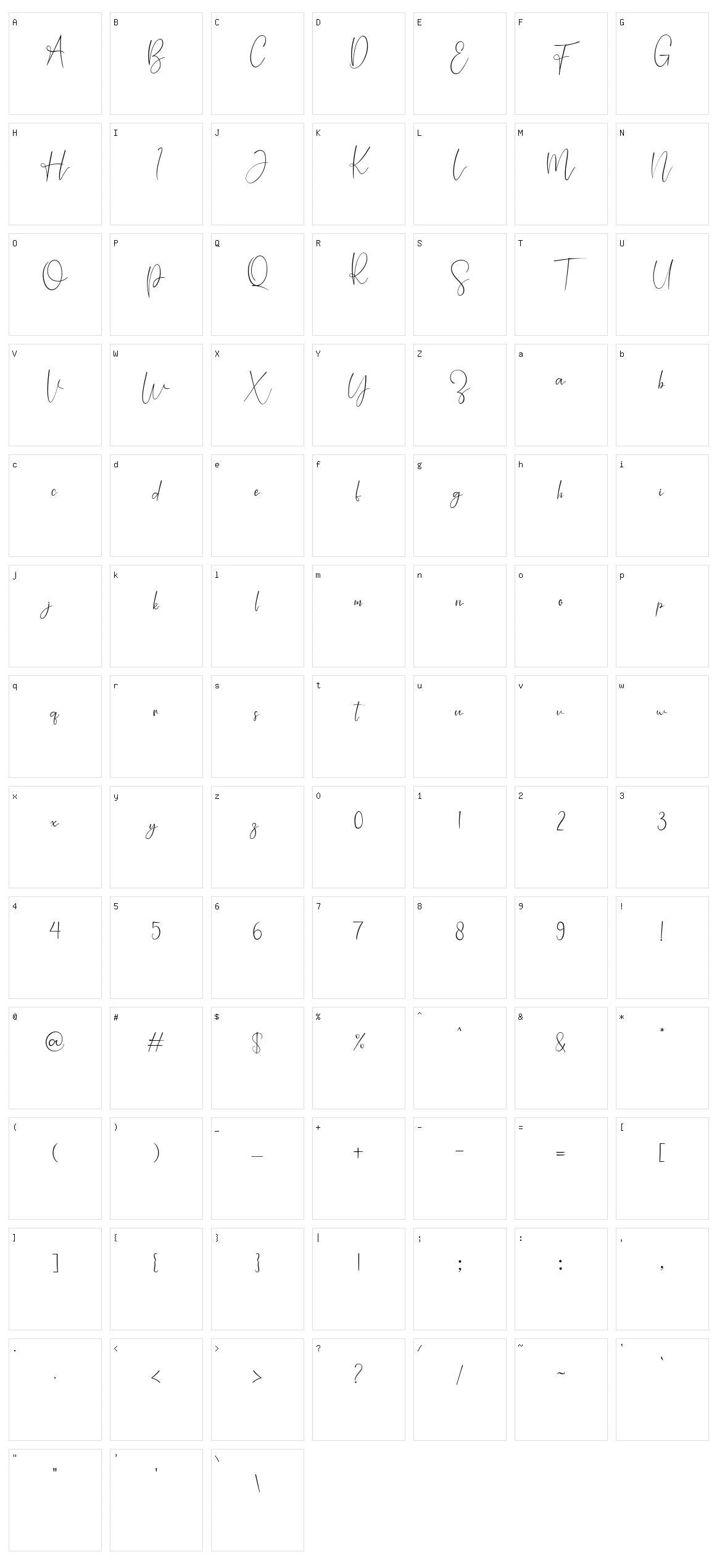 Shamantha Character Set