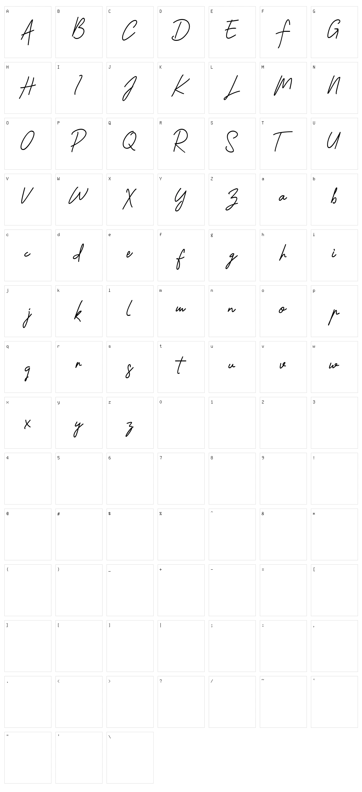 Shantty Character Set