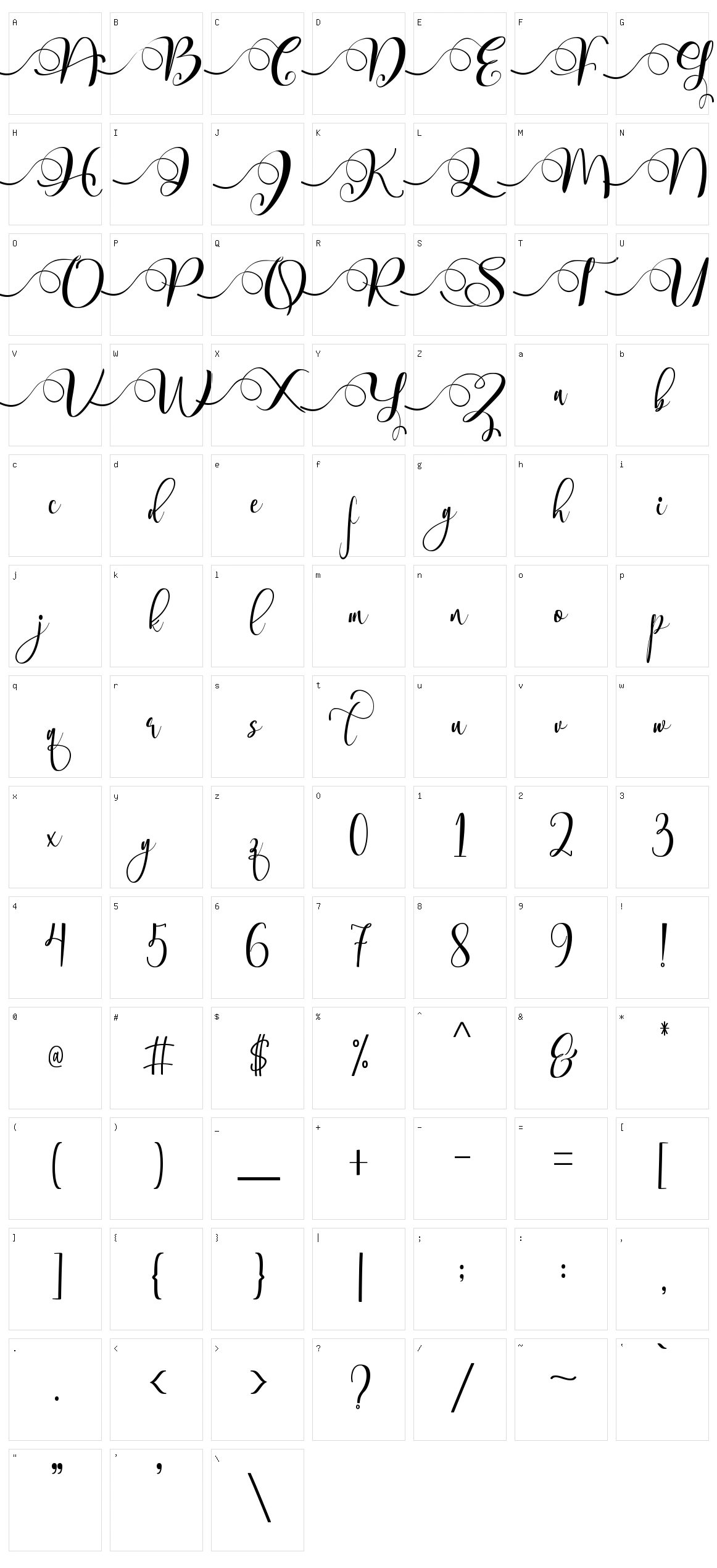 Shaqilla Character Set