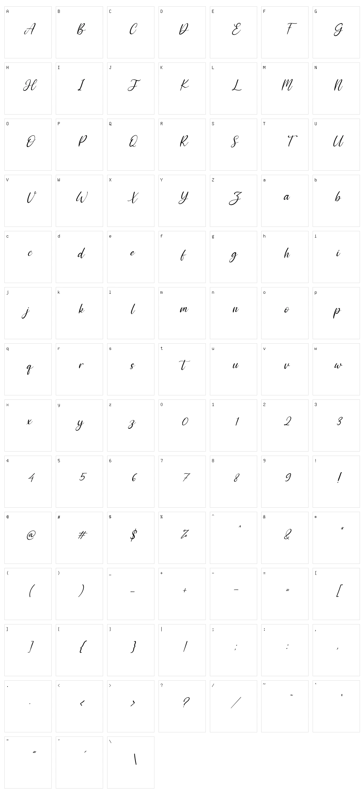 Sharlene Character Set