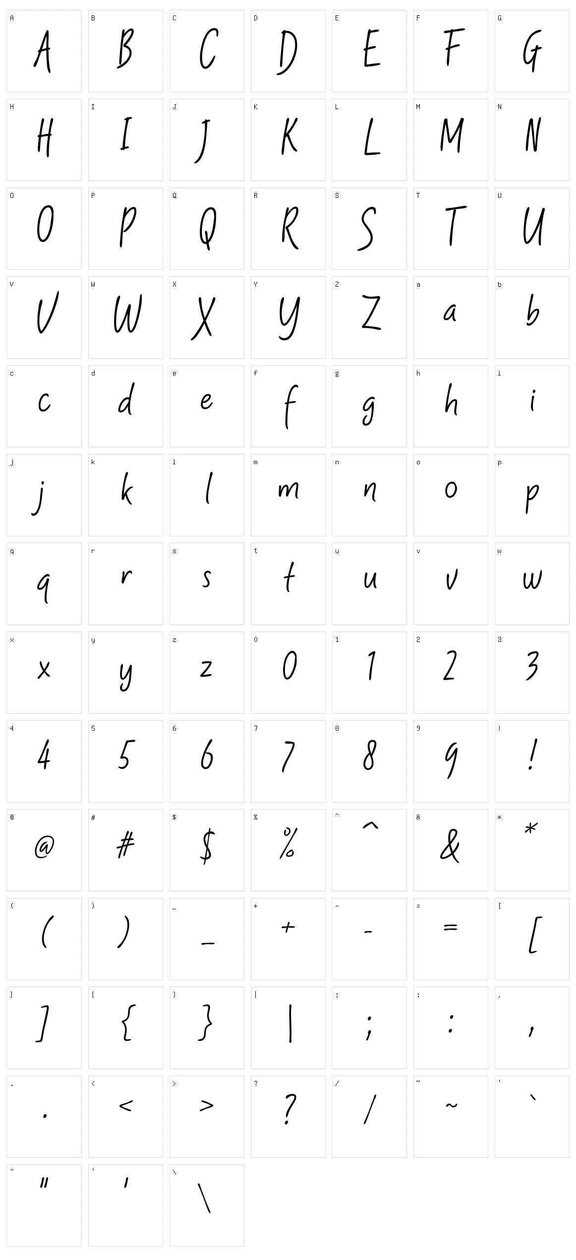 Shartoll Light Character Set