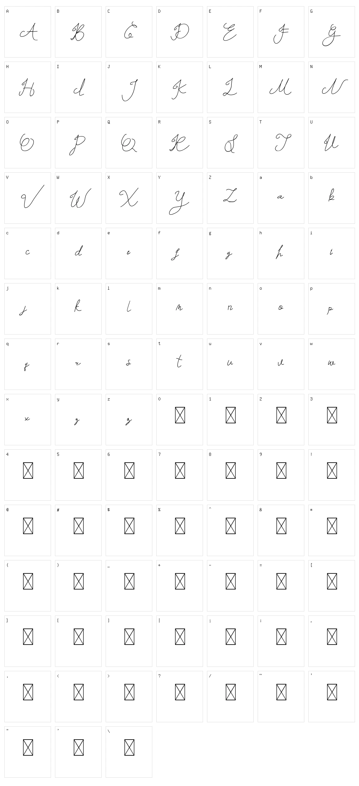 Sheira Character Set