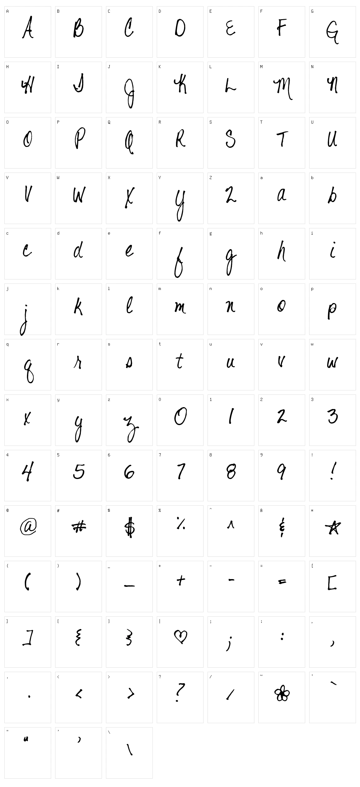 Shelter Me Character Set