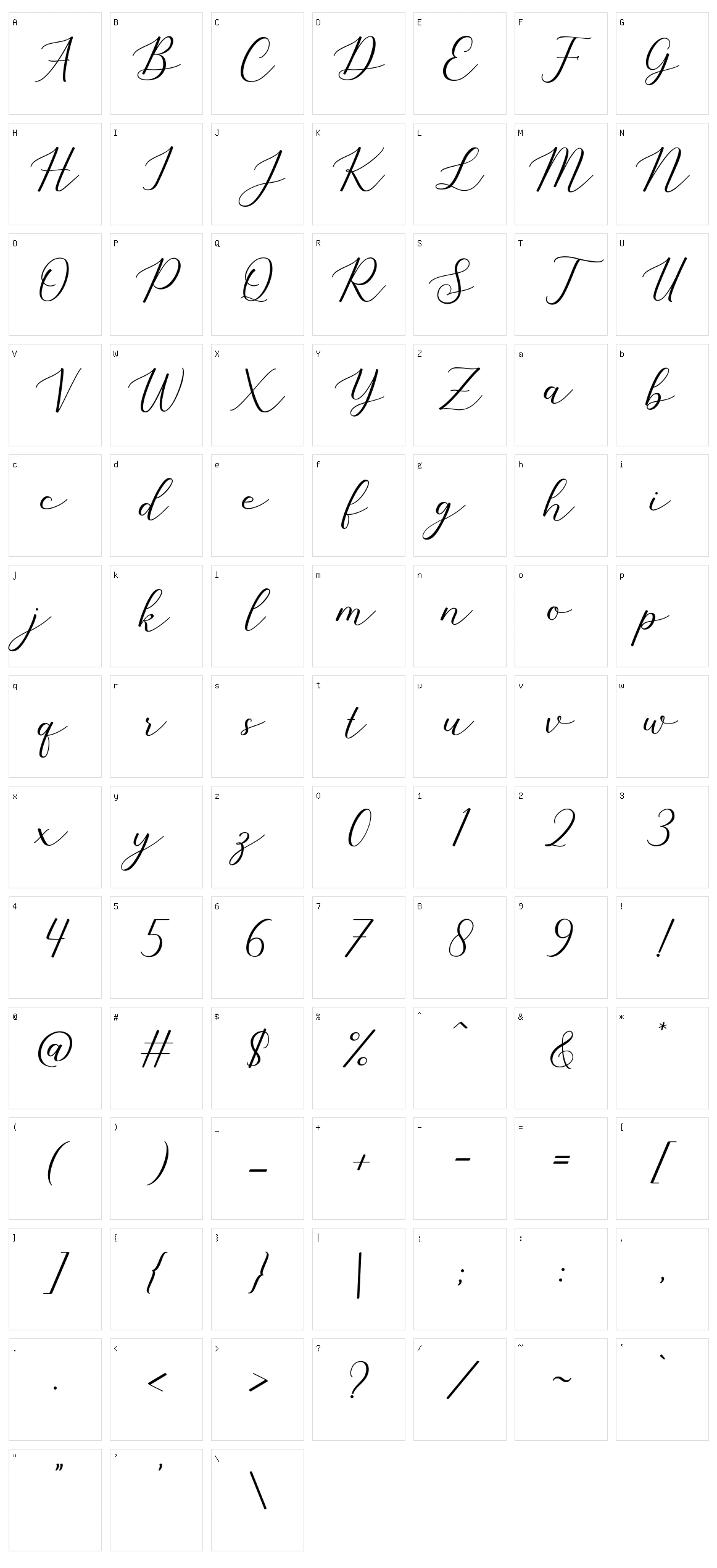 Sherlina Character Set